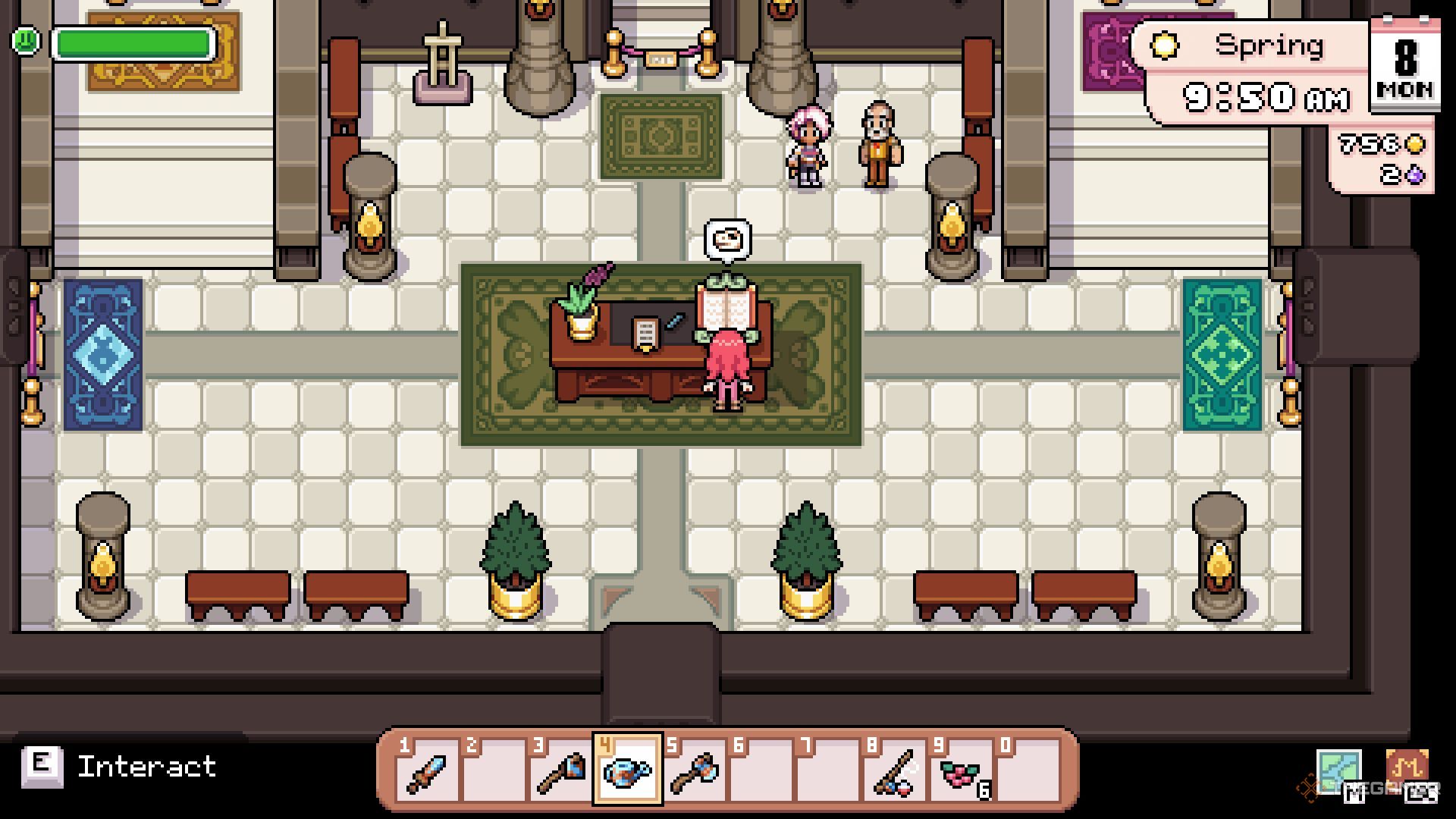 The player is inside the Museum in front of the donation desk.