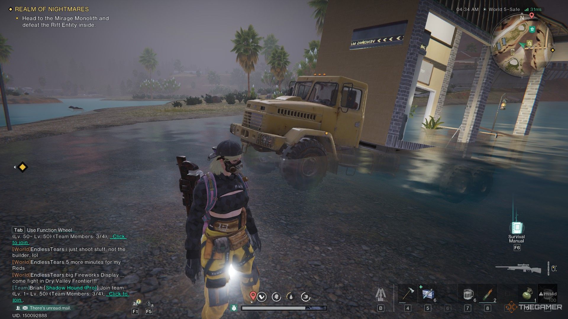 A photo of a Truck in Water in Once Human.