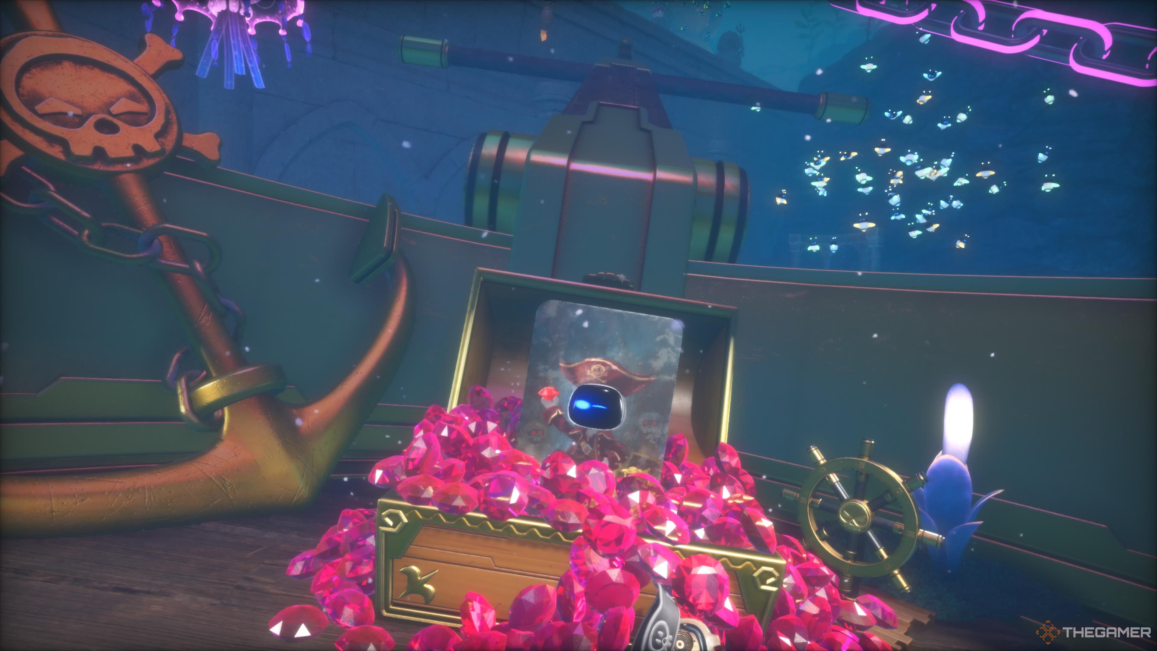 Astro using a pirate-themed photo op in Astro Bot.
