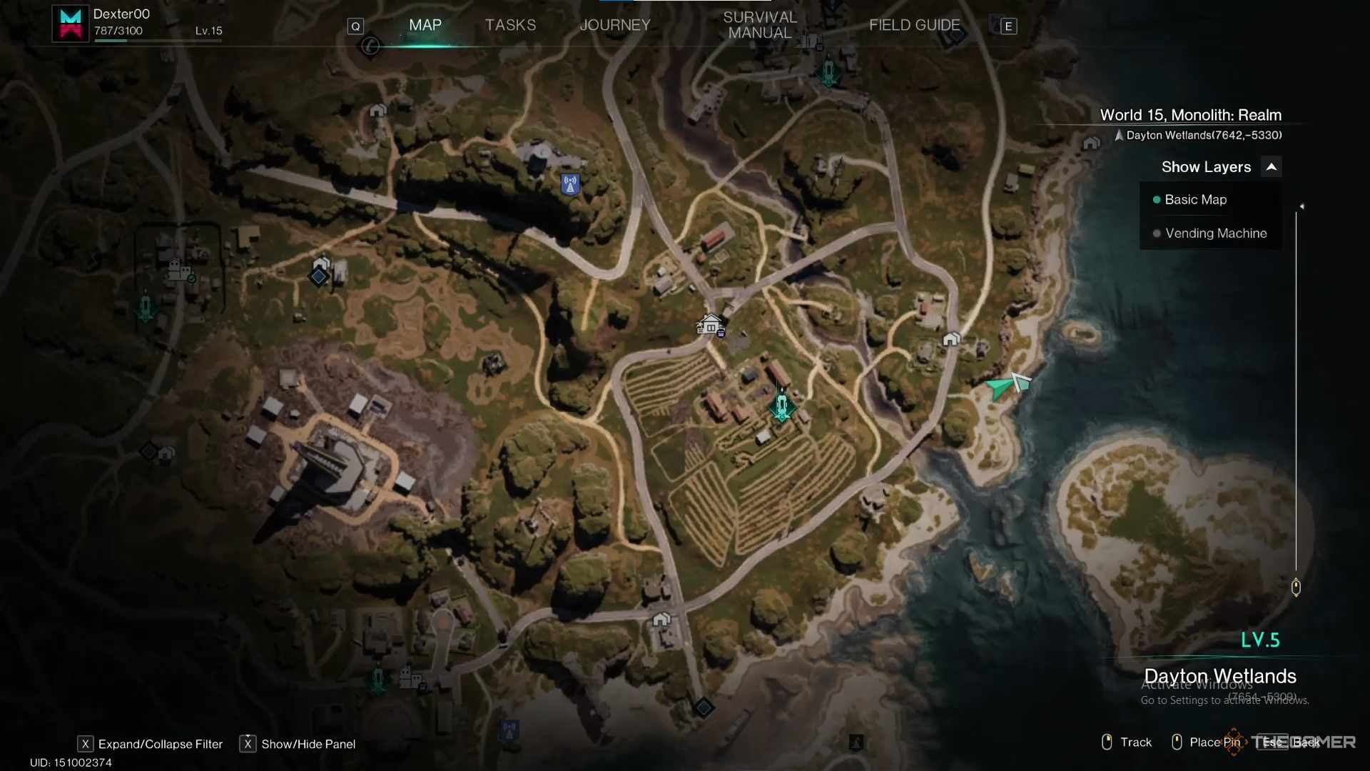 The in-game map location of Cape Manor Morphic Crate in Once Human.