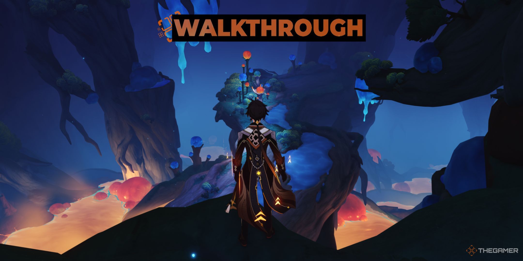 Genshin Impact Zhongli standing in the Ripe For Trouble quest area