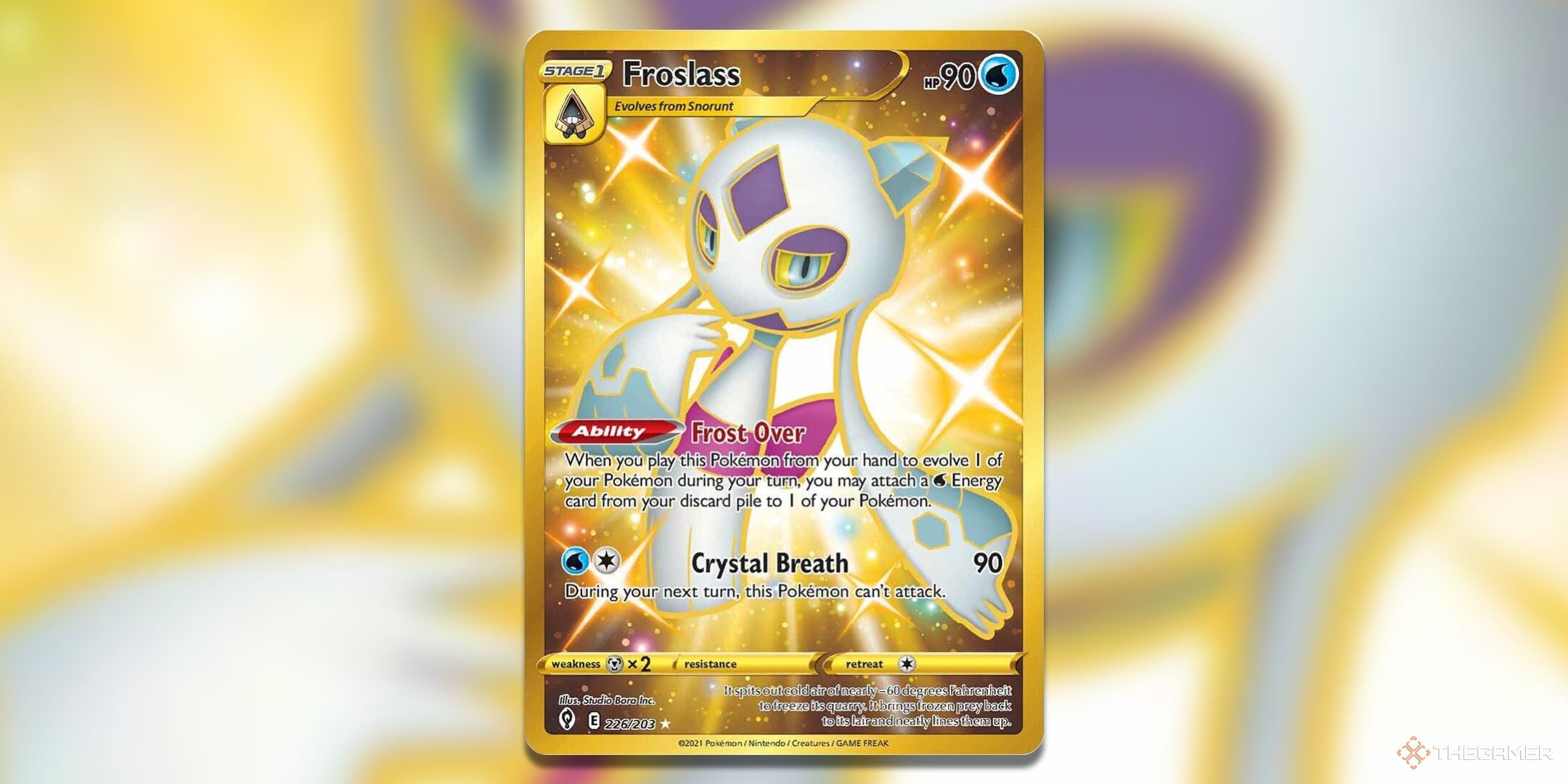 Golden Froslass Pokemon TCG Card Art.