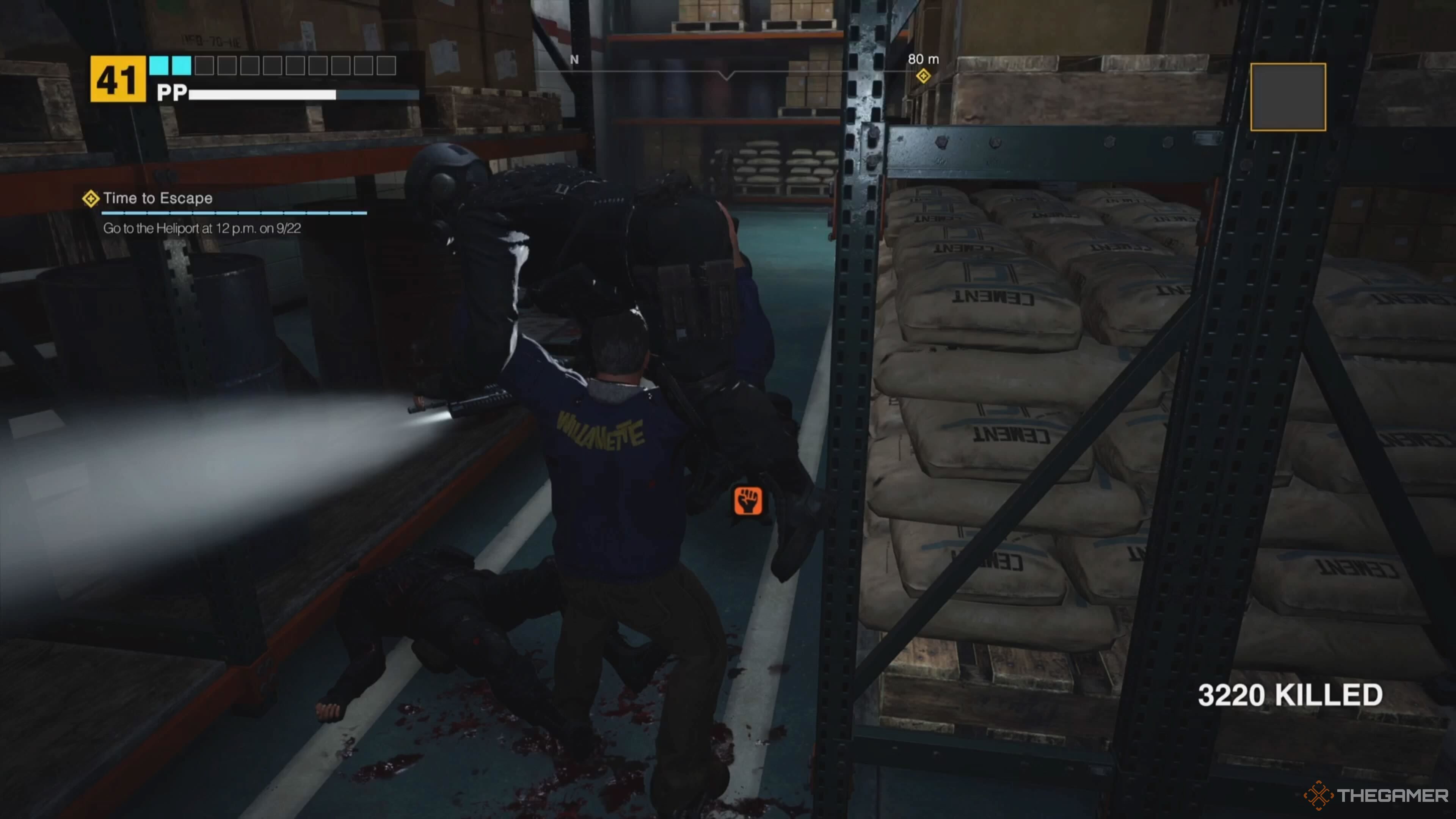 Frank using the lift up move in Dead Rising Deluxe Remaster.