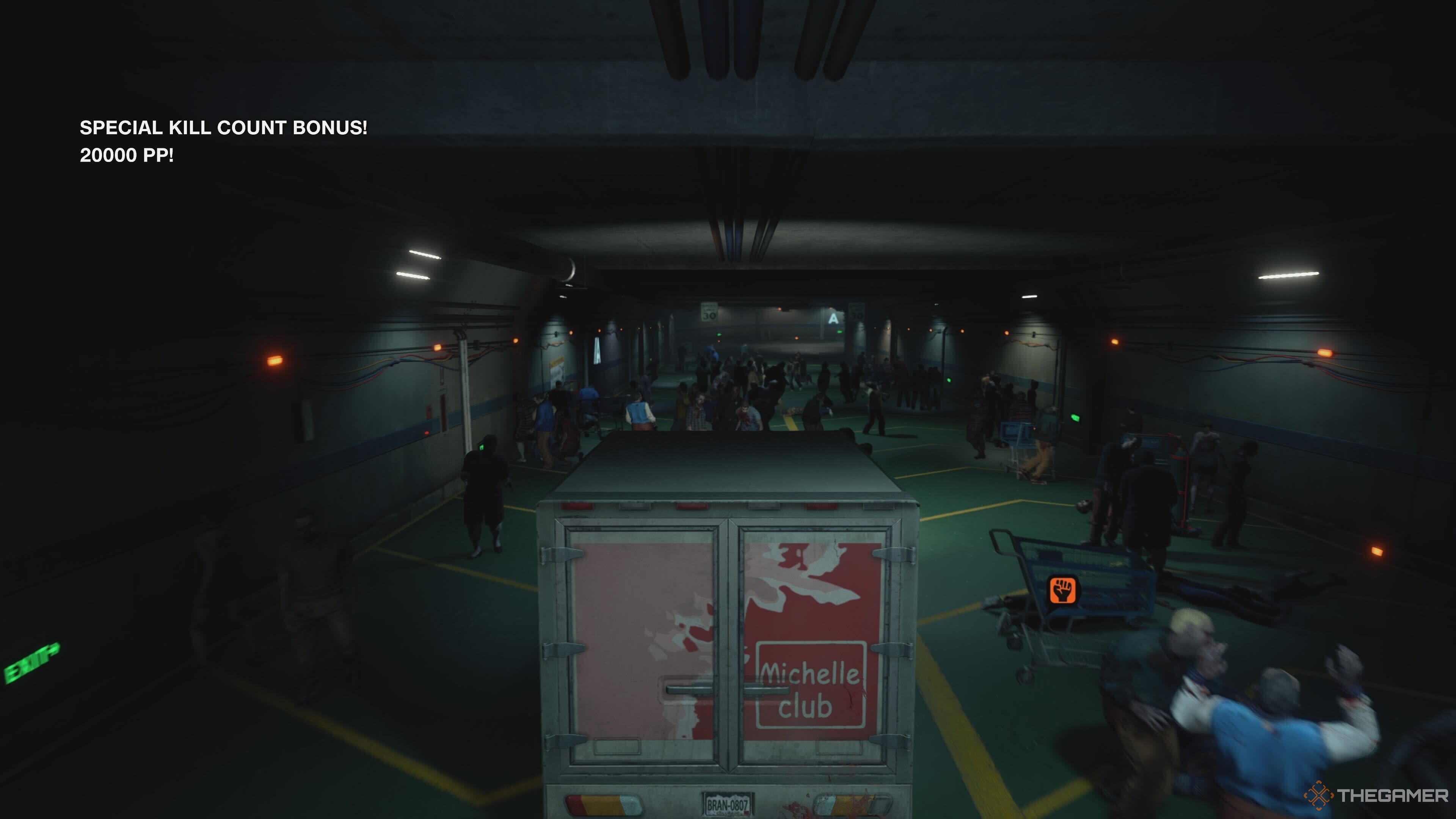 Frank using the food truck in Dead Rising Deluxe Remaster.