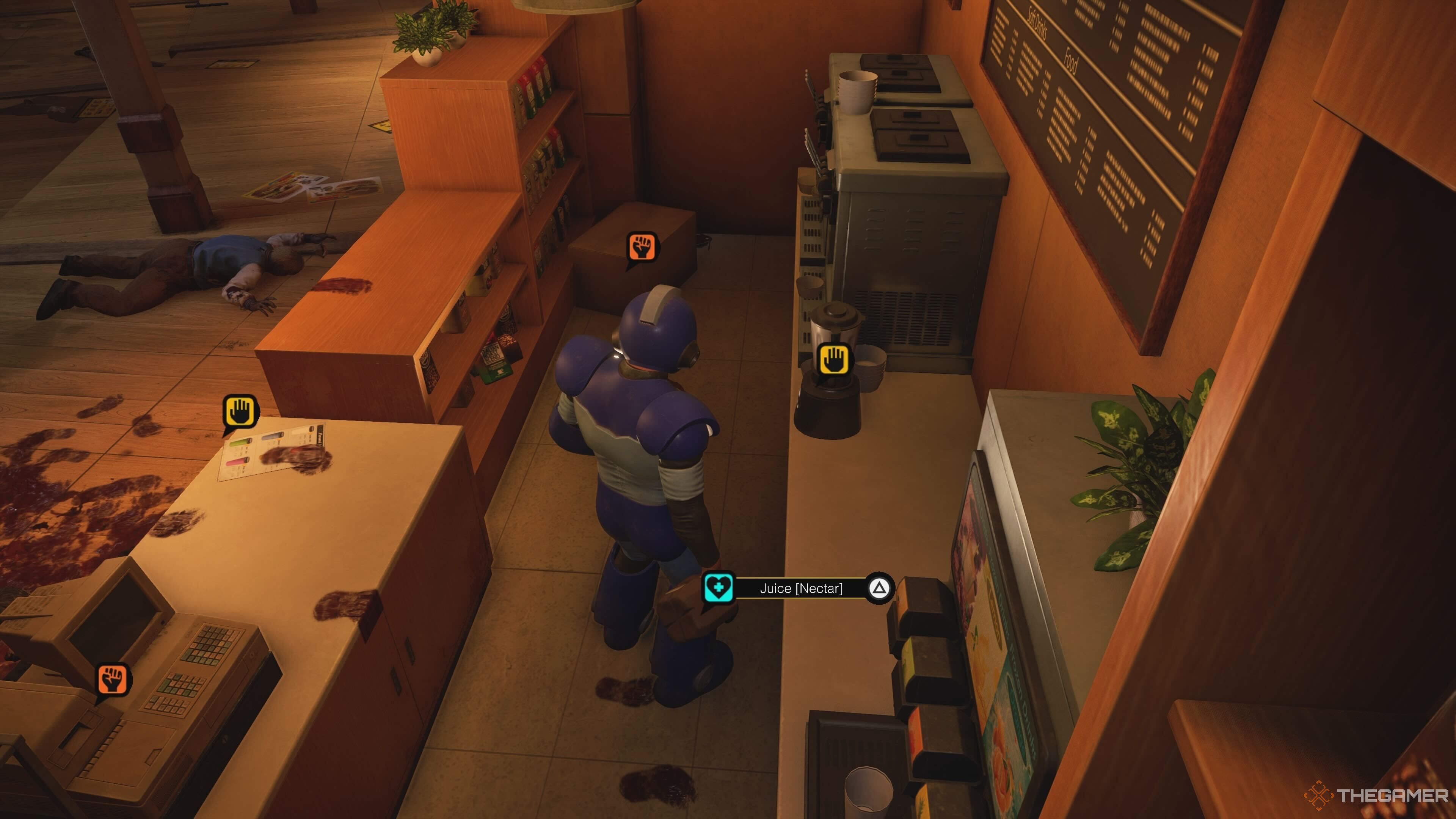 Frank West next to the Nectar drink in Dead Rising Deluxe Remaster.