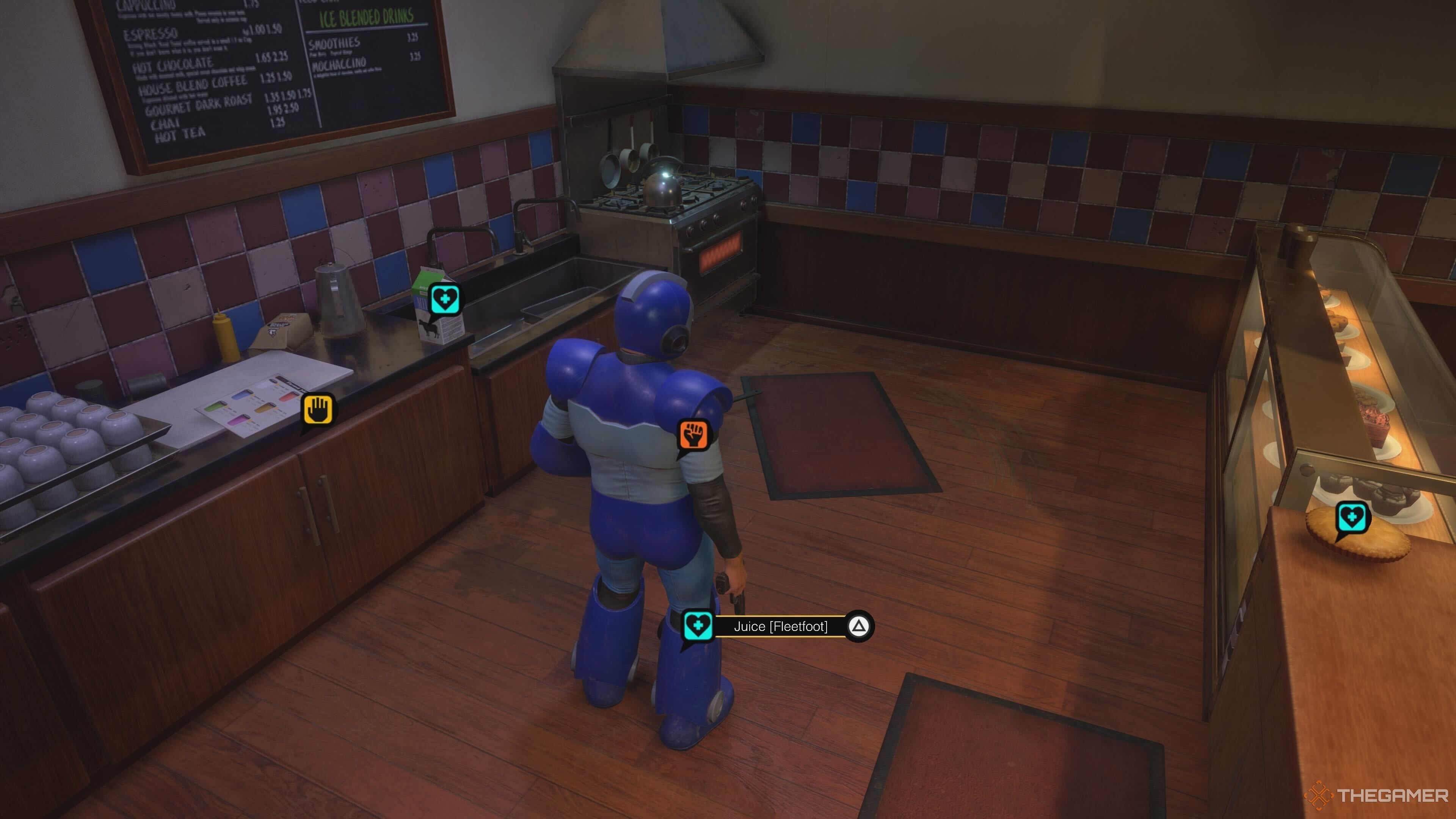 Frank West standing next to the Spitfire drink in Dead Rising Deluxe Remaster.