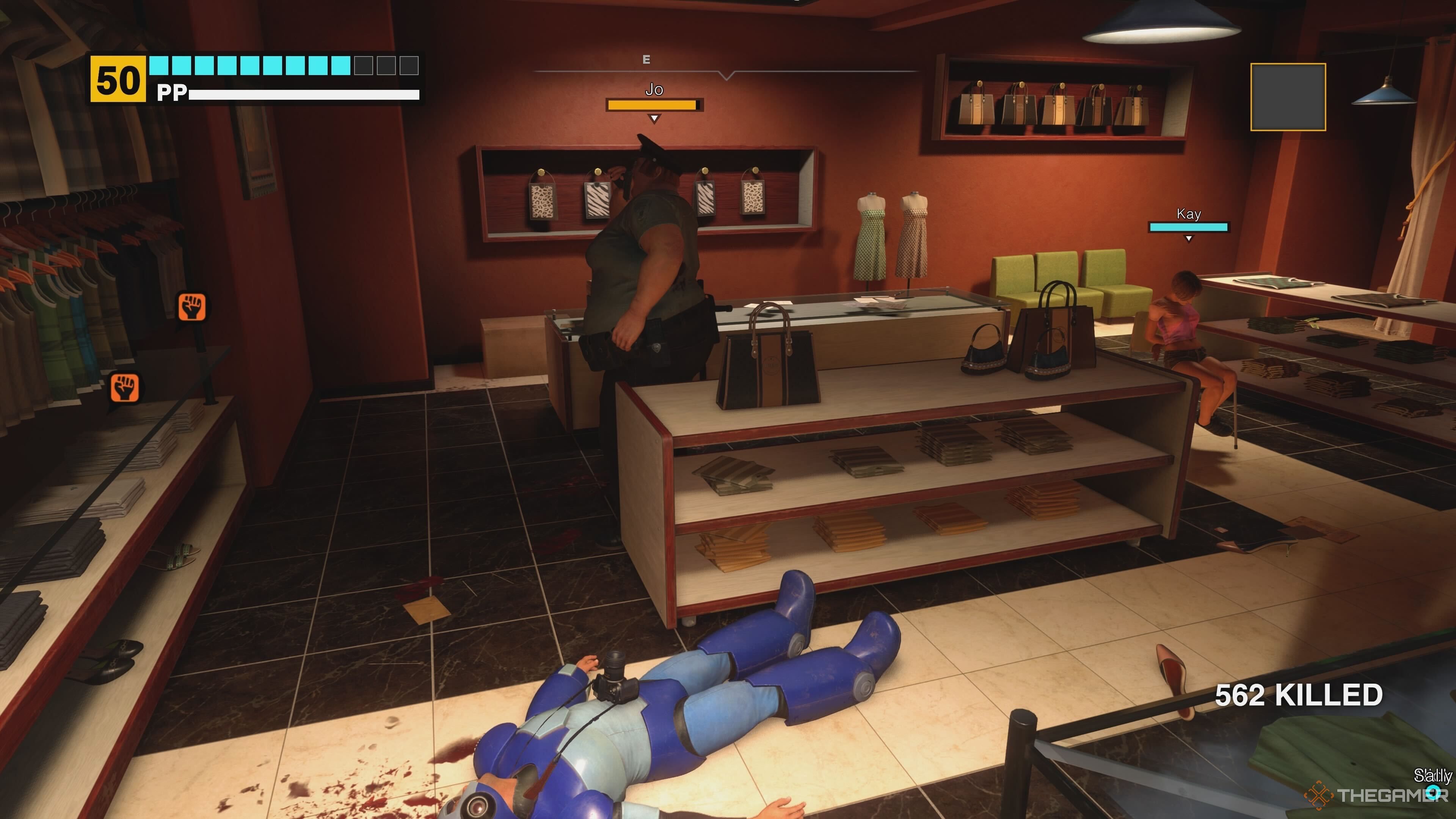 Jo using her stun gun in Dead Rising Deluxe Remaster.