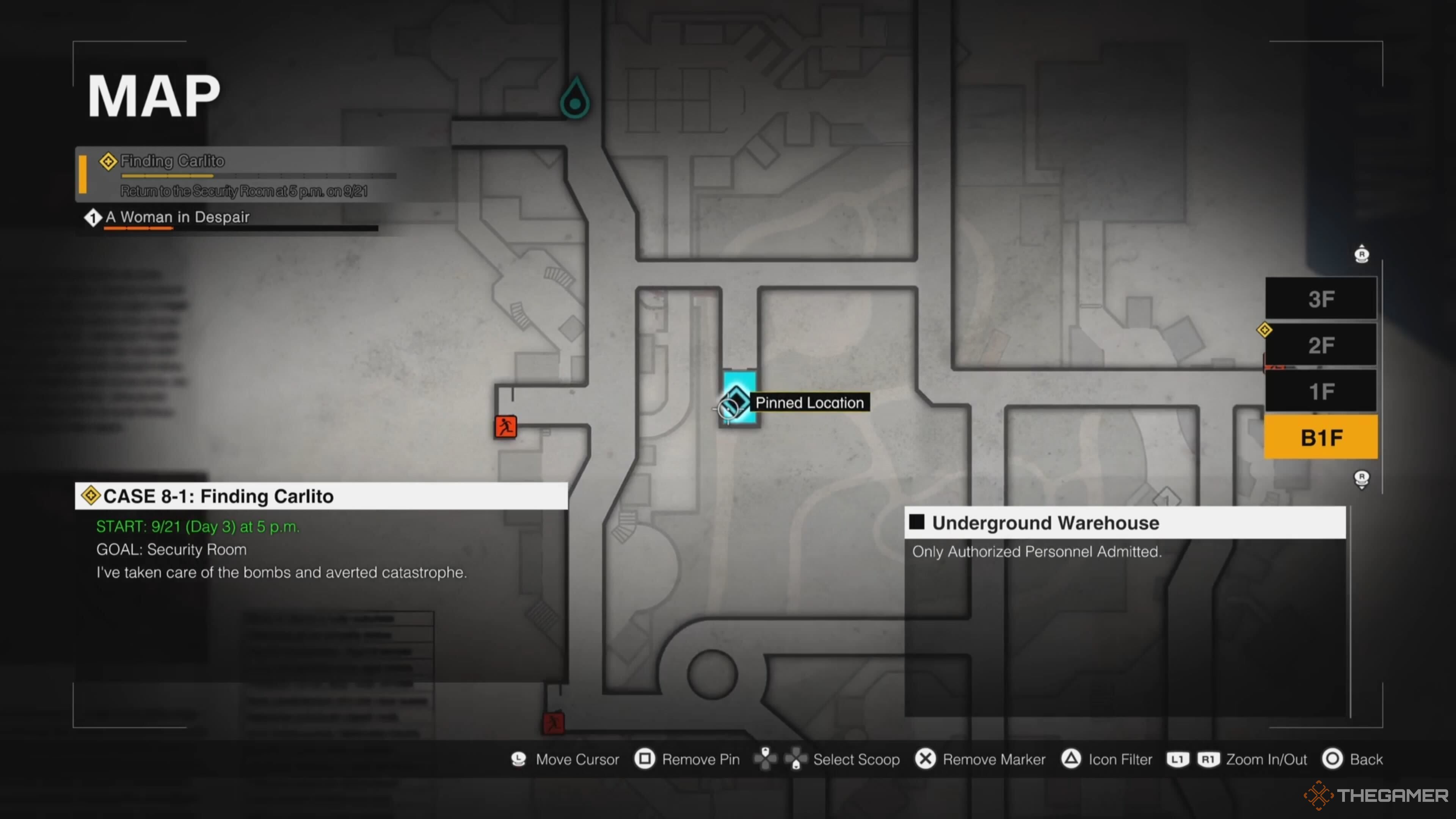 The location of Snuff Shot B in Dead Rising Deluxe Remaster.