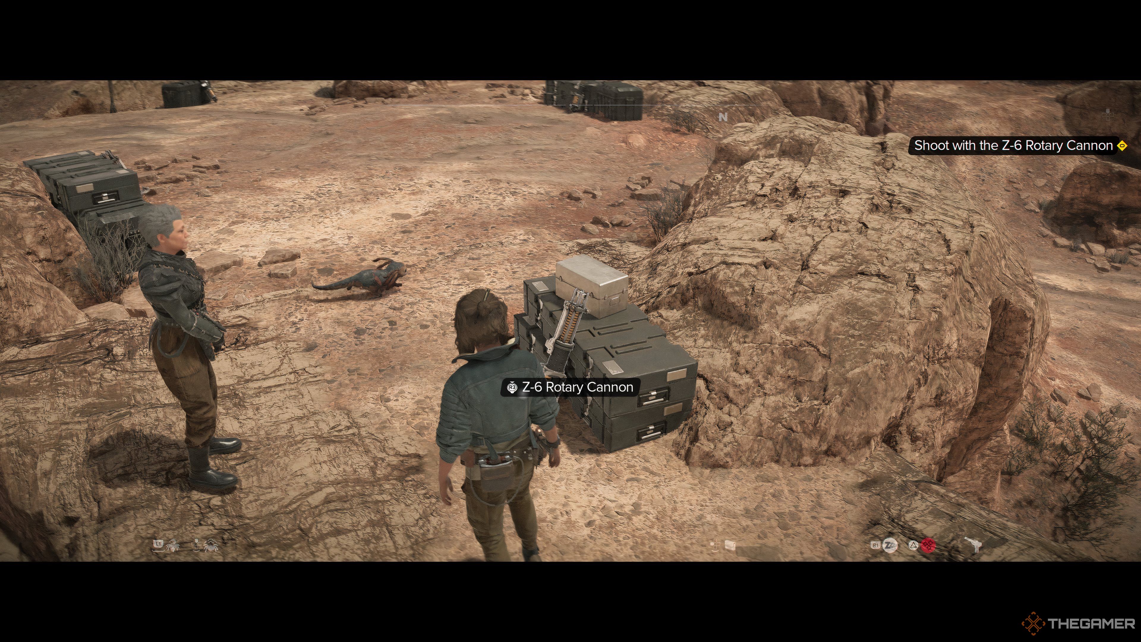 Picking Up A Z-6 Rotary Cannon In Star Wars Outlaws.