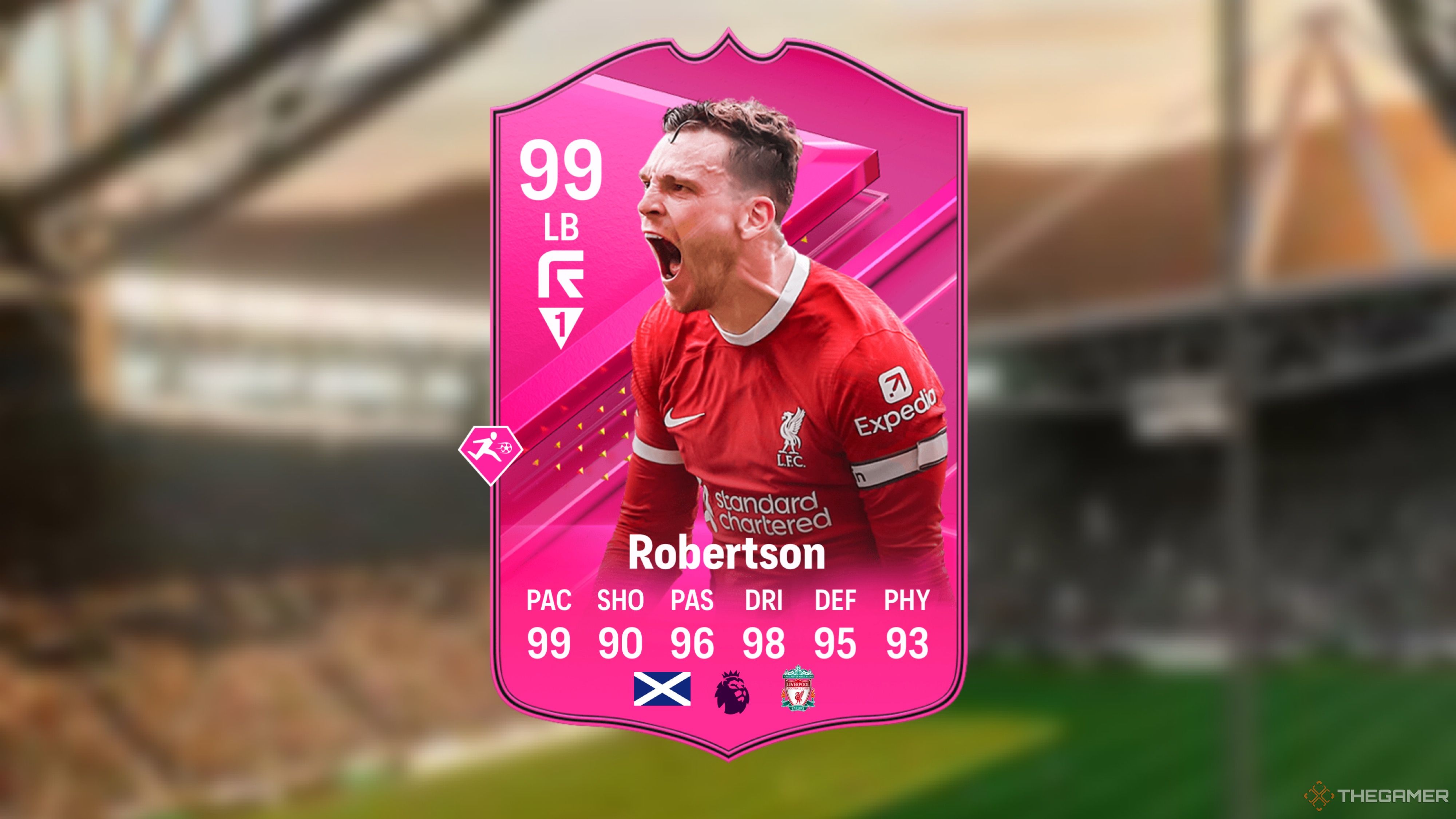 Image showing Robertson card against a faded stadium background. 
