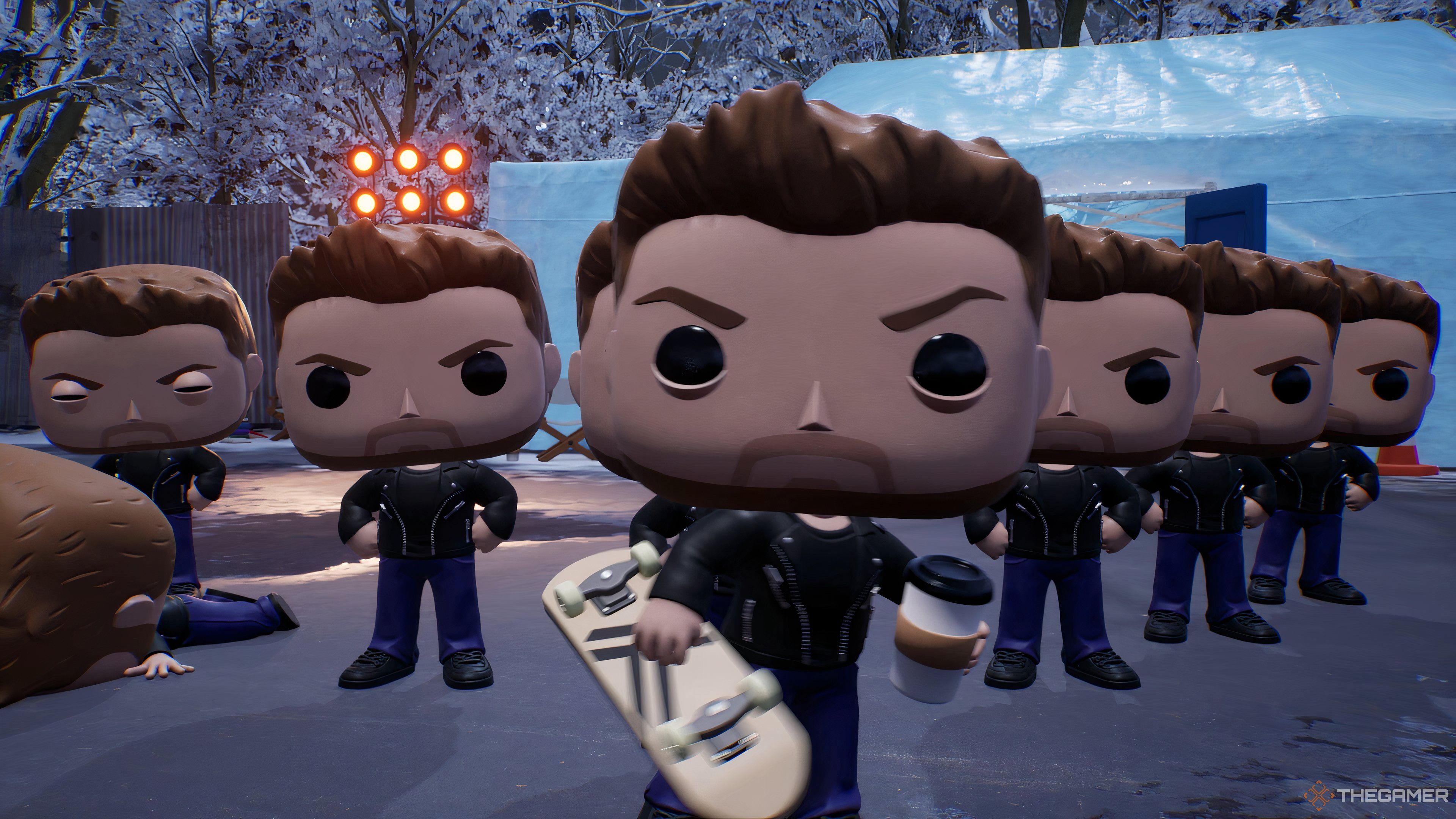 Lucas and his stunt doubles from Scott Pilgrim vs The World in Funko Fusion.