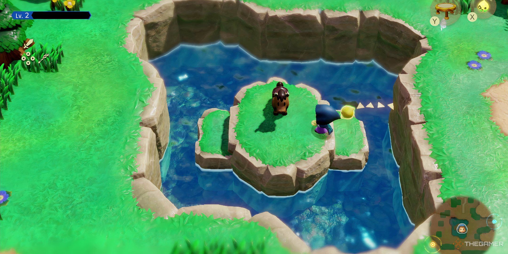 Zelda trying to save her first horse in Echoes of Wisdom. 