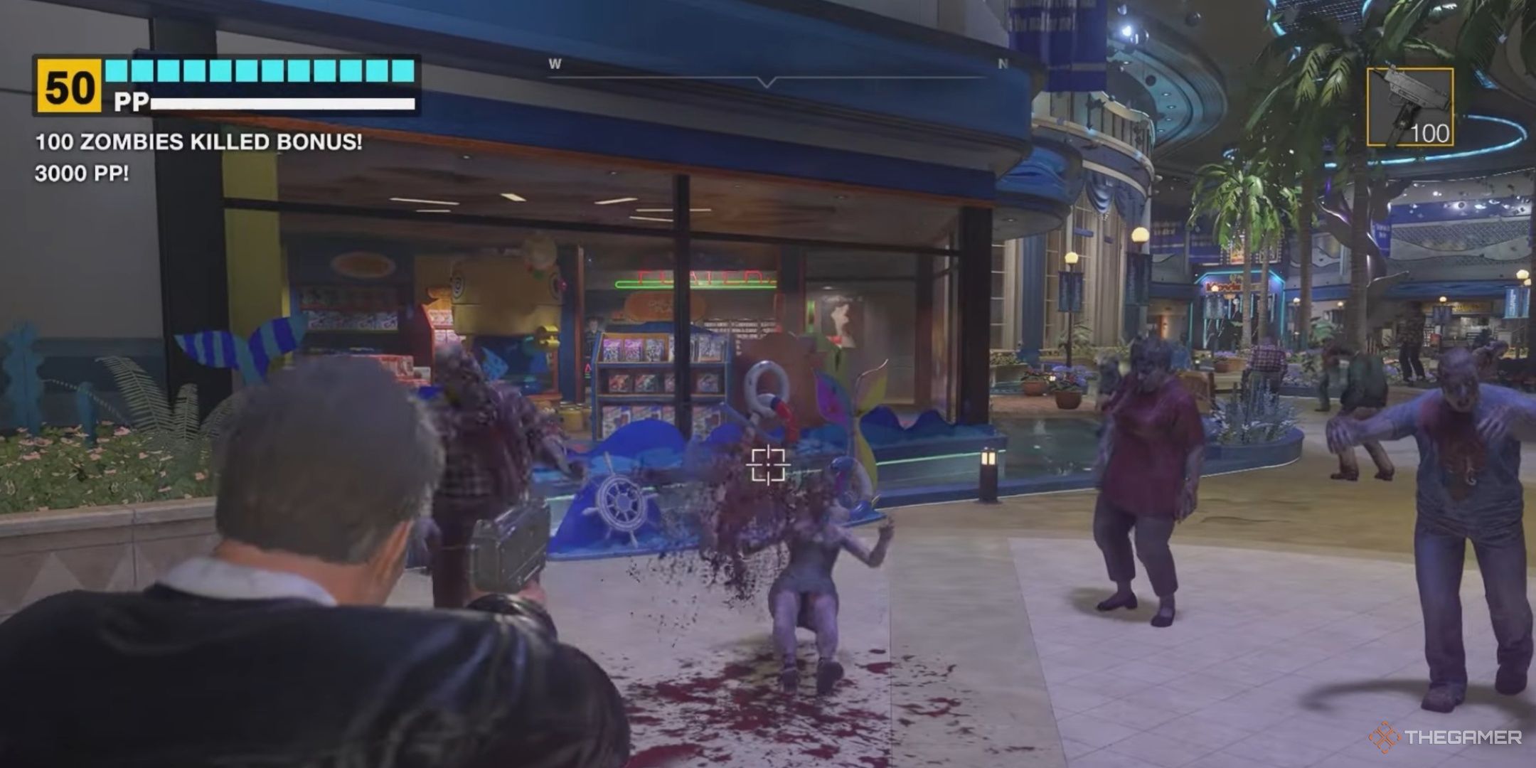 Using a sub machine gun without losing ammo in Dead Rising Deluxe Remaster.