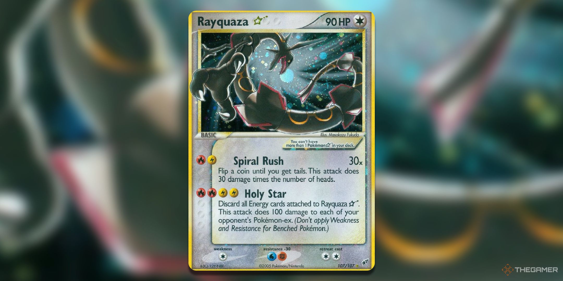 Rayquaza Star Pokemon TCG Card Art.
