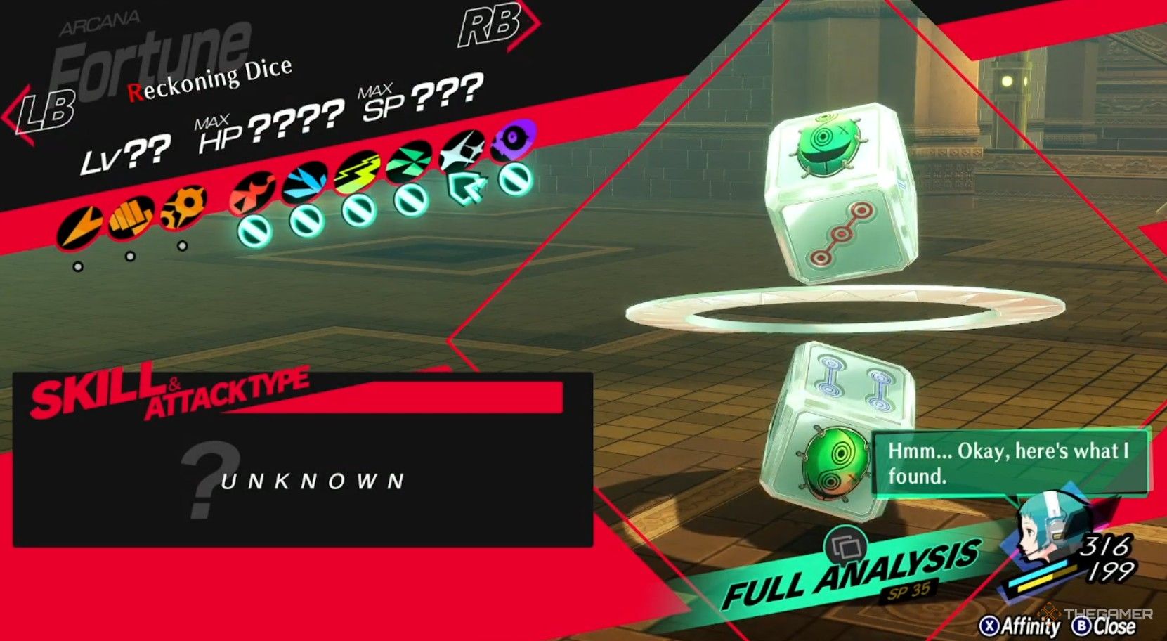 Reckoning Dice weakness in Persona 3 Reload Episode Aigis.
