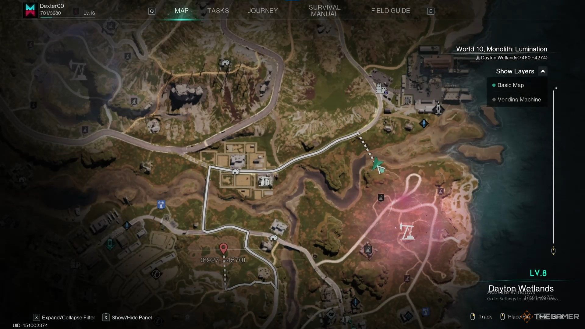A map screenshot of the last Morphic crate location in Deadsville near Rippleby Frontier in Once Human.