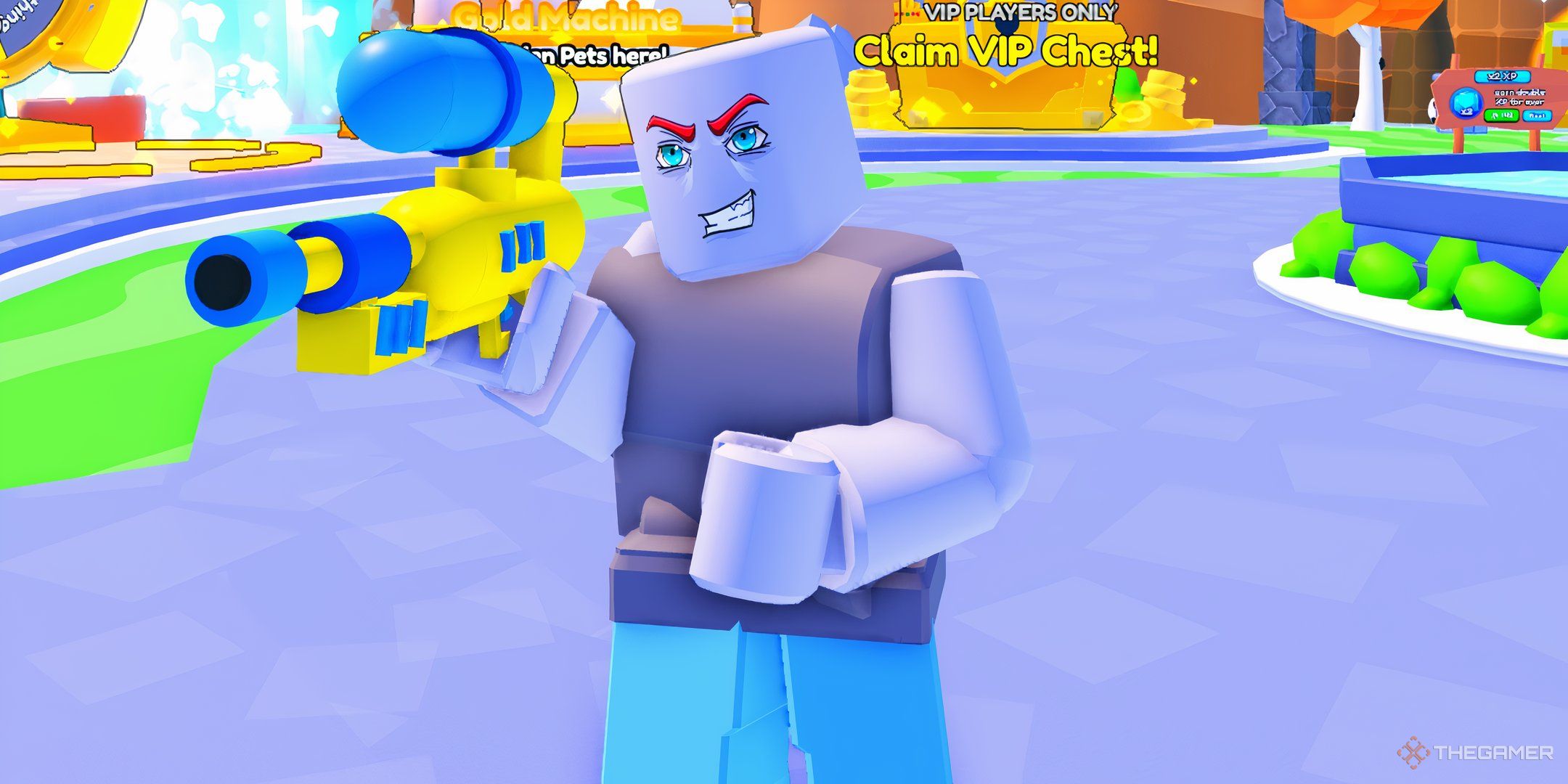 a player in Shoot Race Simulator on Roblox