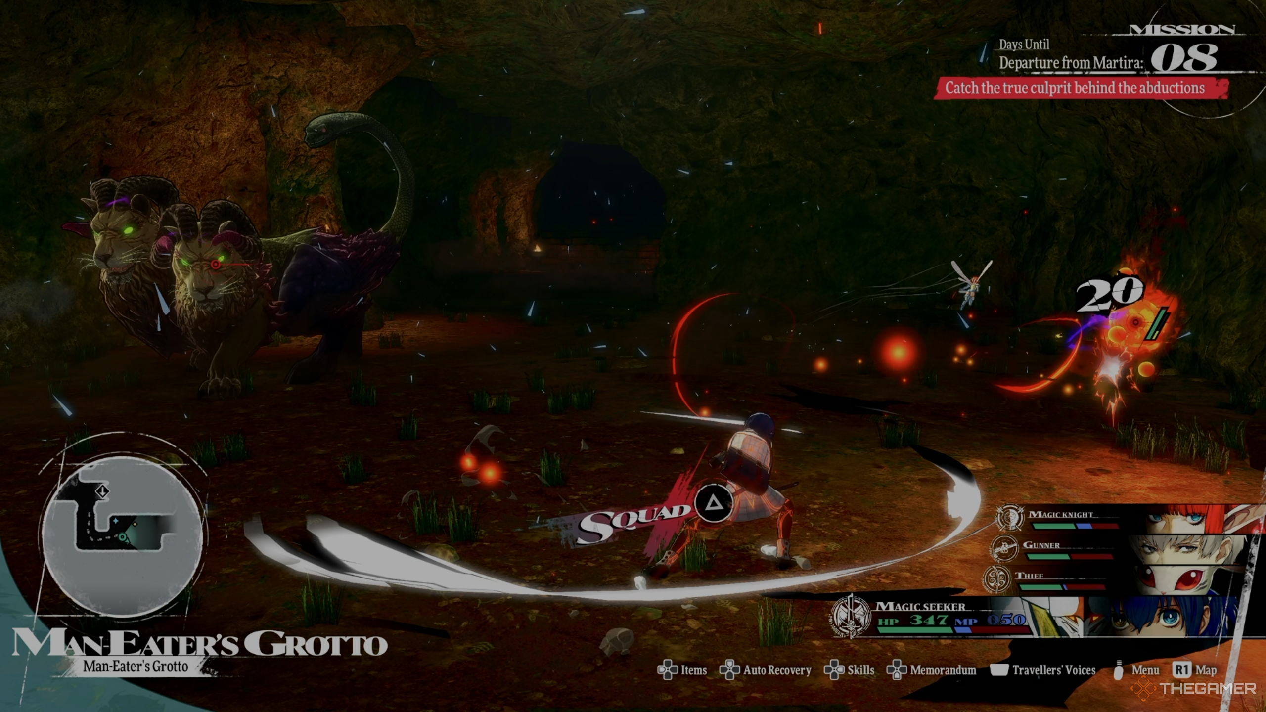 The Chimenza enemy's location in Man-Eater's Grotto in Metaphor: ReFantazio.