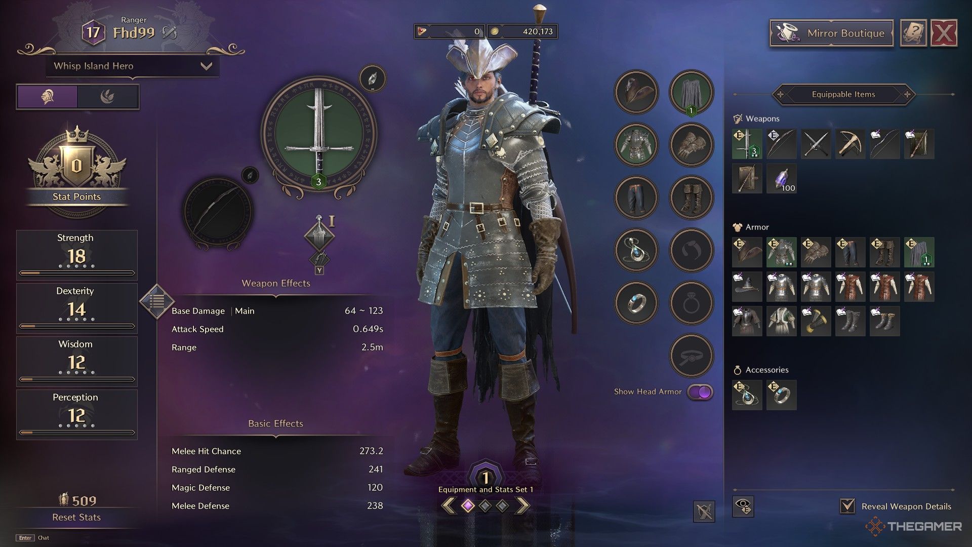 The player is showcasing their beginner greatsword build in Throne and Liberty.