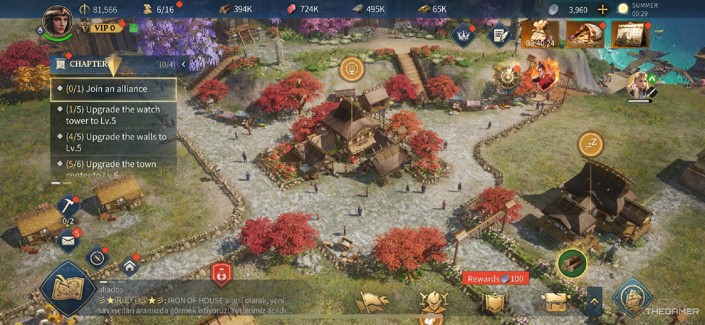 A city center in Age of Empires Mobile.
