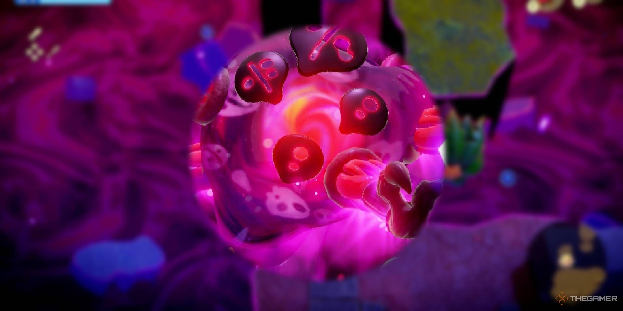 Blurred background of the Still World with Null's final form from Echoes of Wisdom.