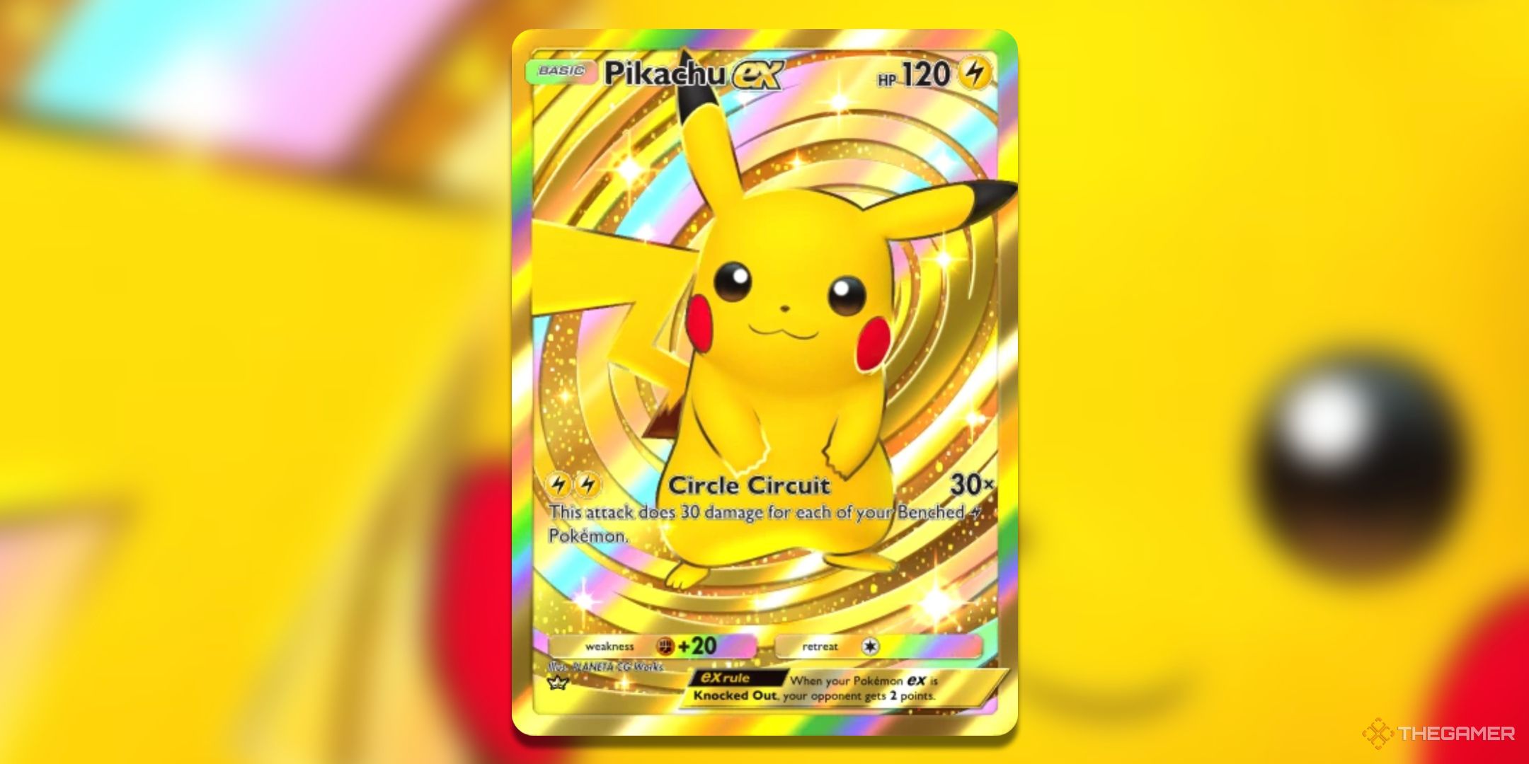 Crown Gold Art Pikachu ex Pokemon TCG Pocket Card Art.