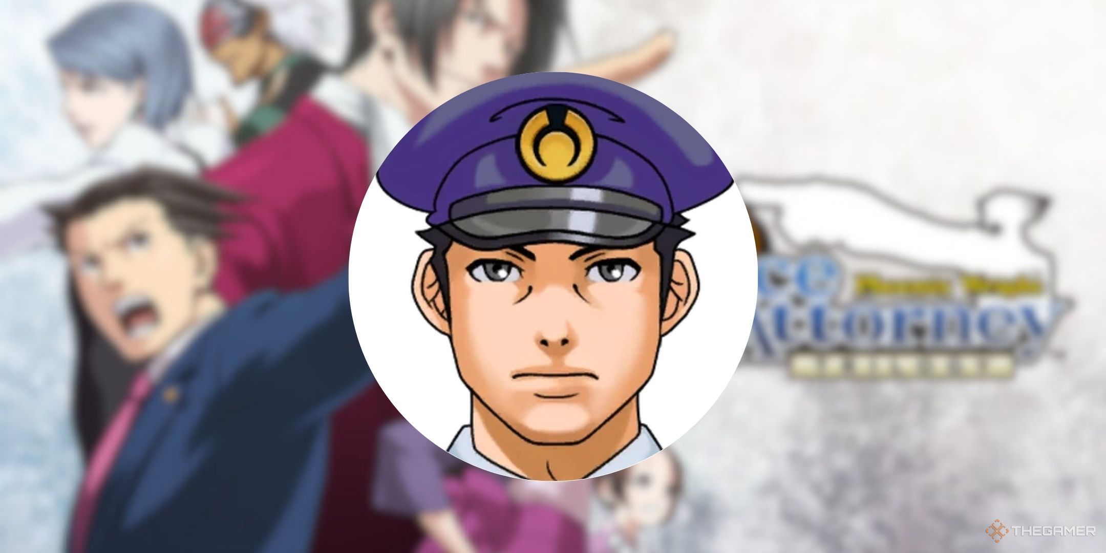 Dustin Prince on a blurred background of the original Ace Attorney Trilogy collection.