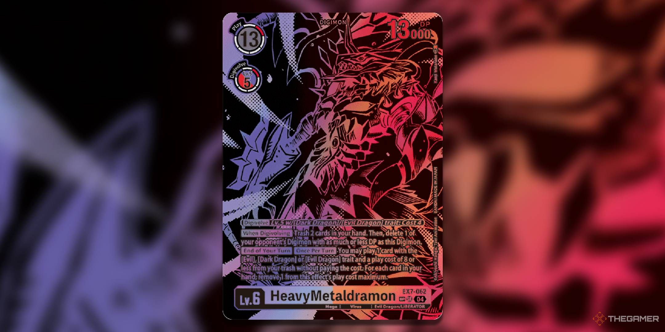 HeavyMetaldramon Textured Alternate Art from EX7 Digimon Liberator.