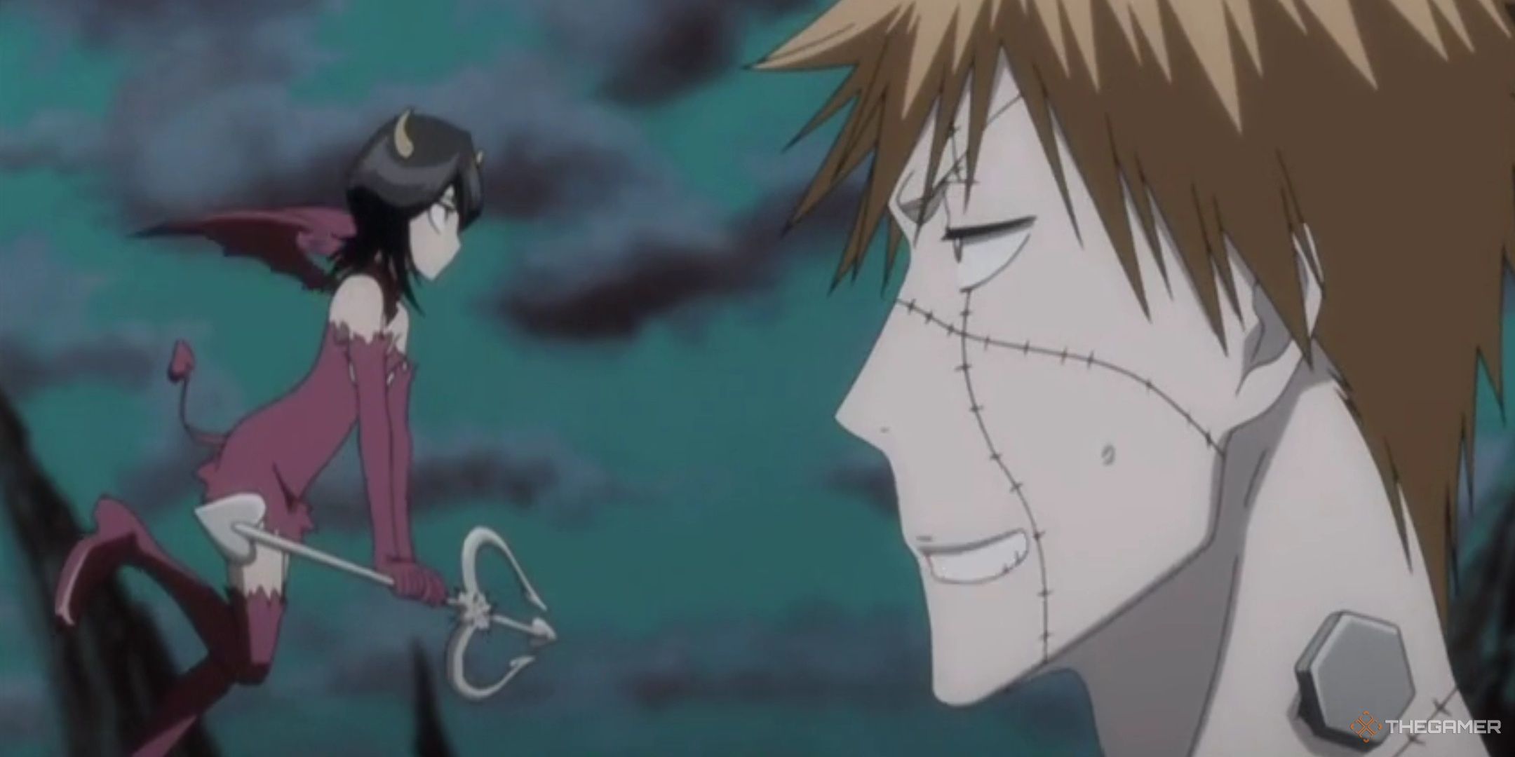 Ichigo and Rukia in costumes during the Halloween episode of Bleach.