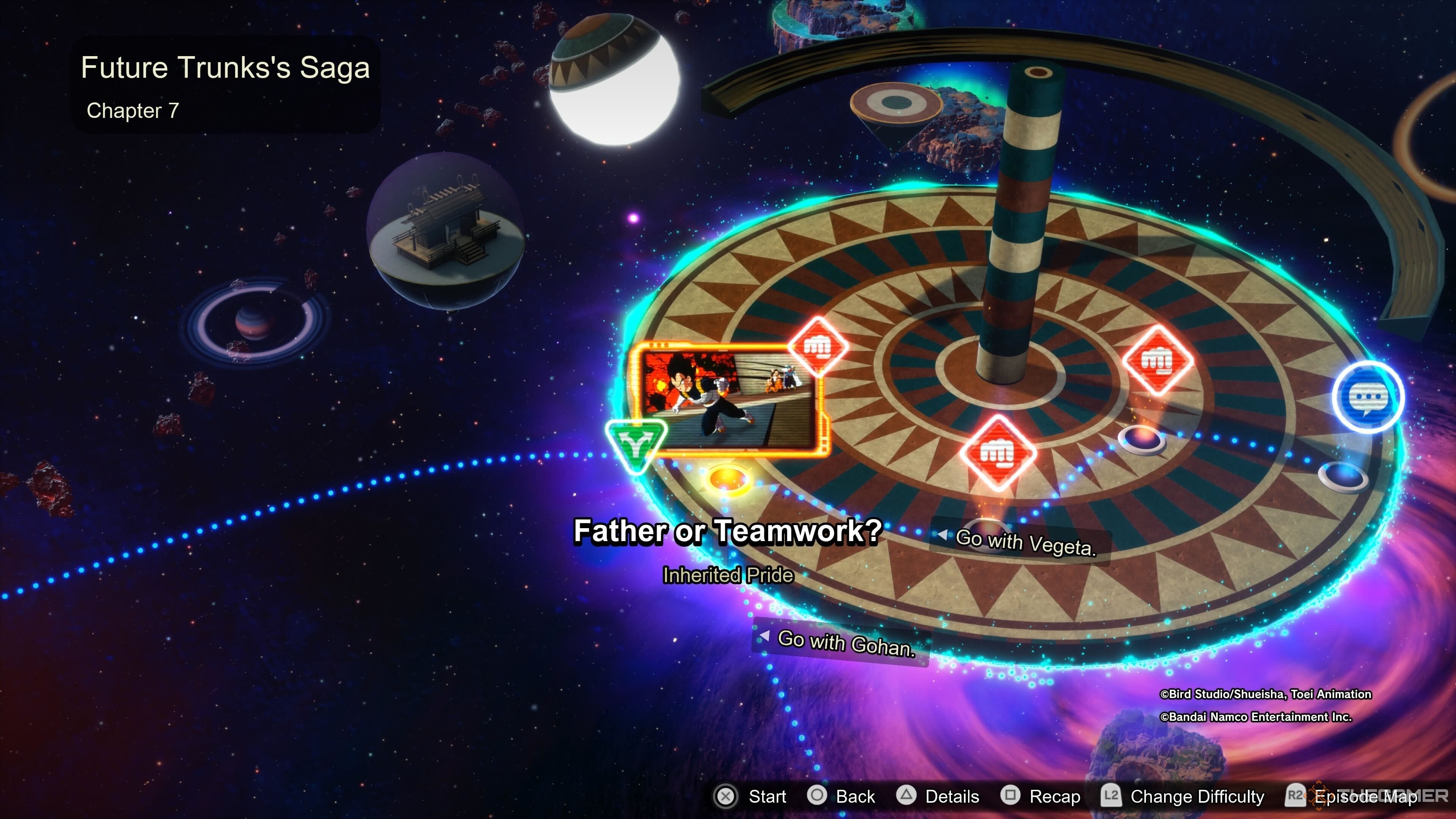 The start of the "Embarking Toward Tomorrow" pathway in Dragon Ball: Sparking Zero.