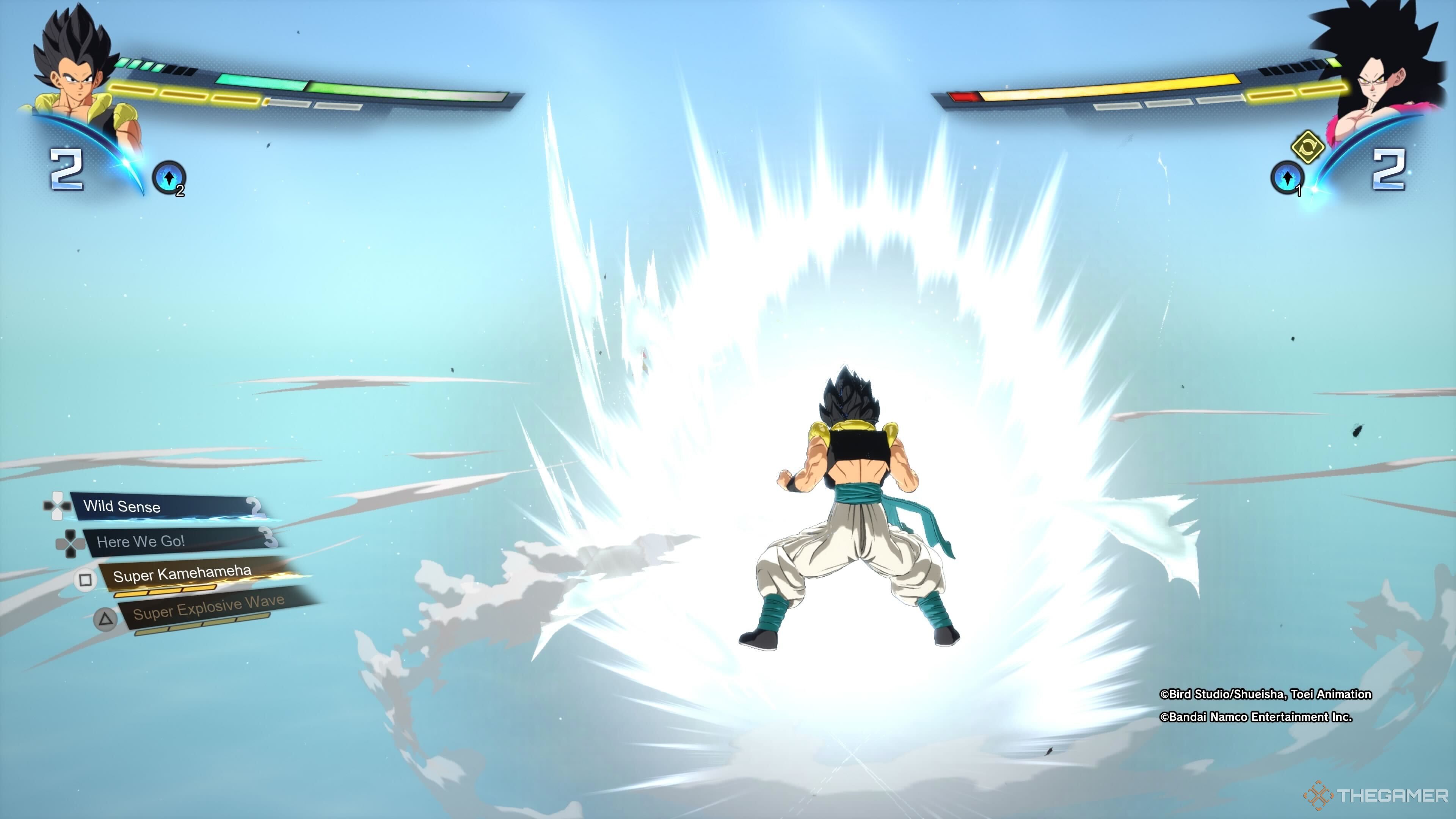 Gogeta charging up in Dragon Ball: Sparking Zero.
