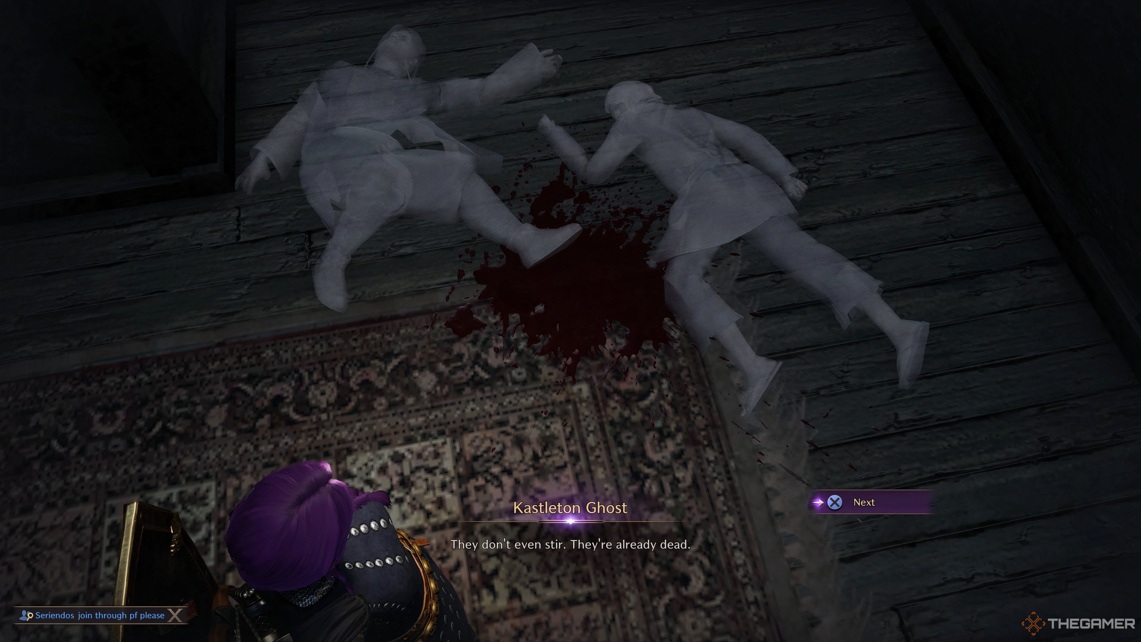 Ghosts On Floor With Bloodstain In Throne And Liberty.