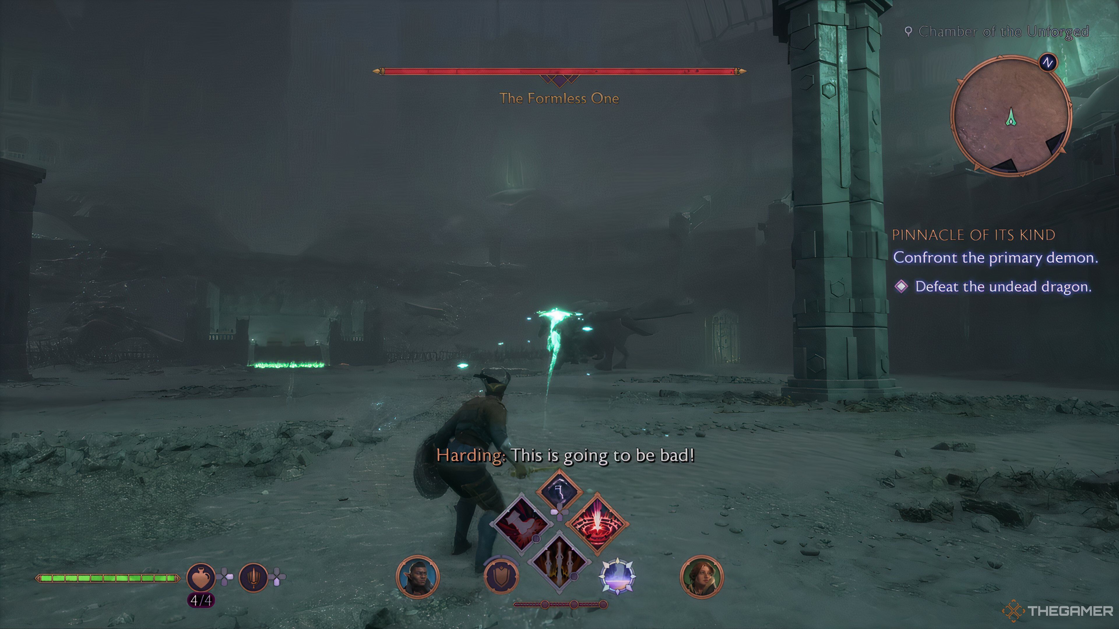 The final fight for The Unbound, against the Formless One dragon in Dragon Age: The Veilguard.