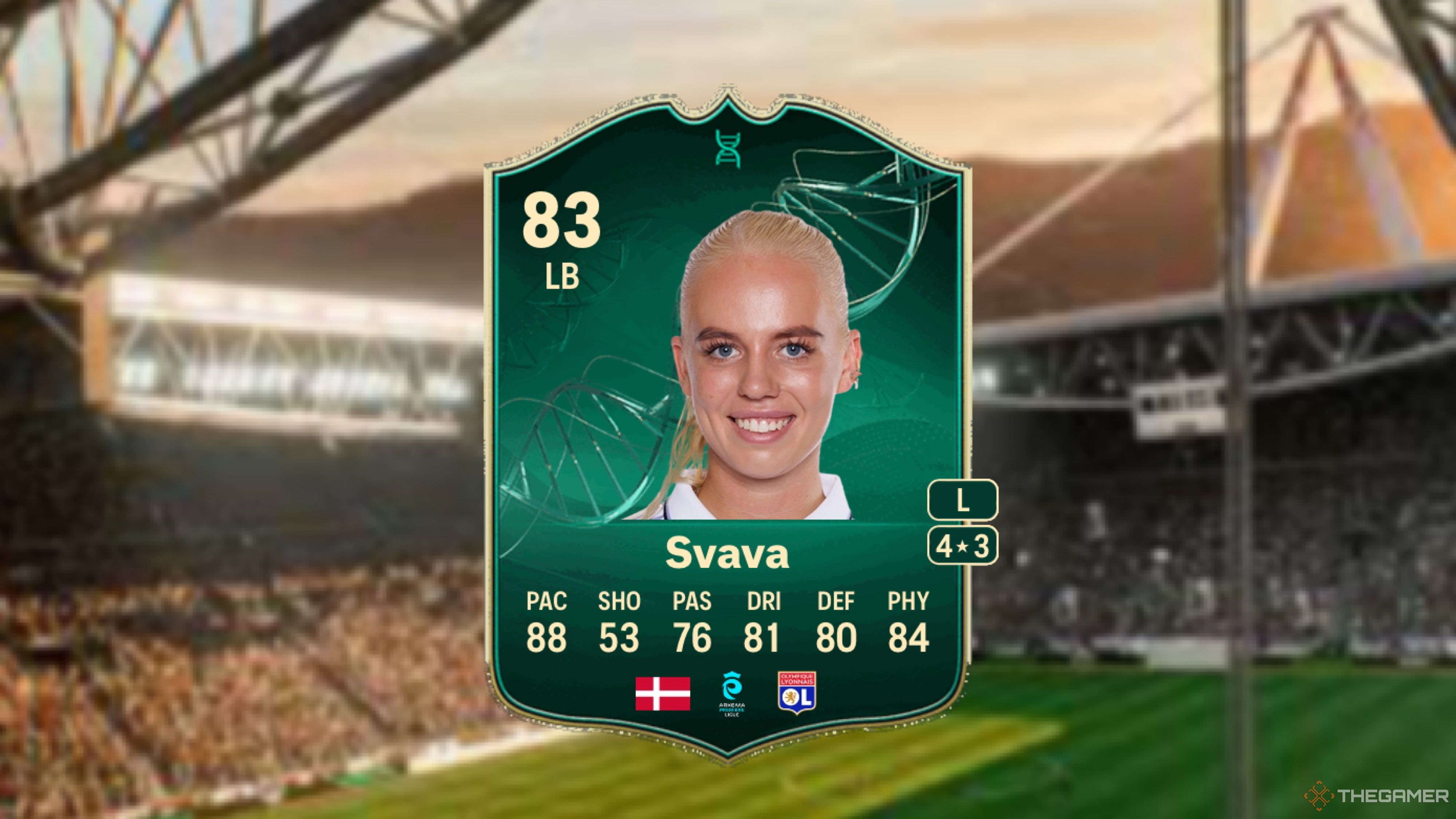 Image showing Svava card against a faded stadium background.