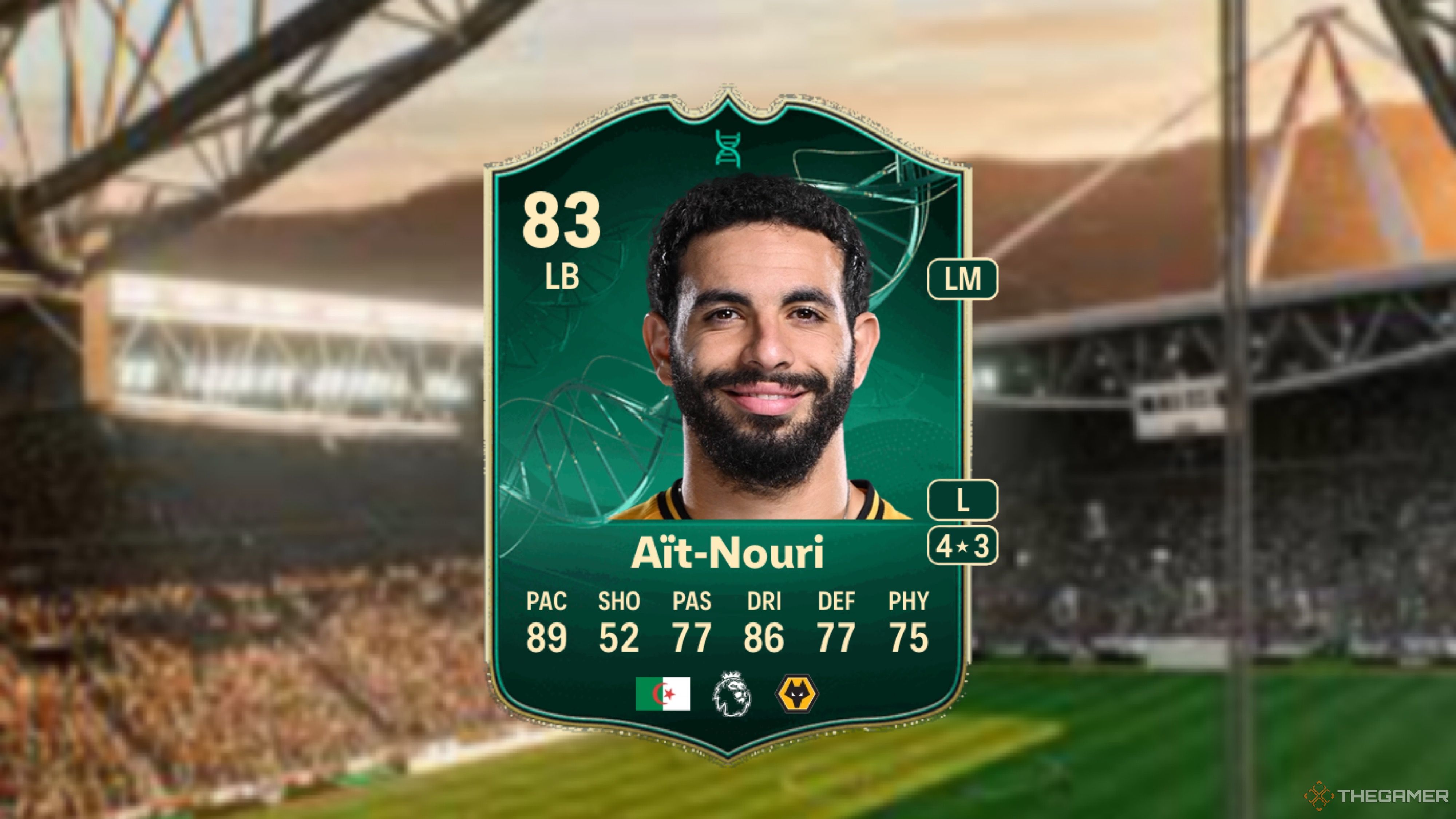 Image showing Aït-Nouri card against a faded stadium background.