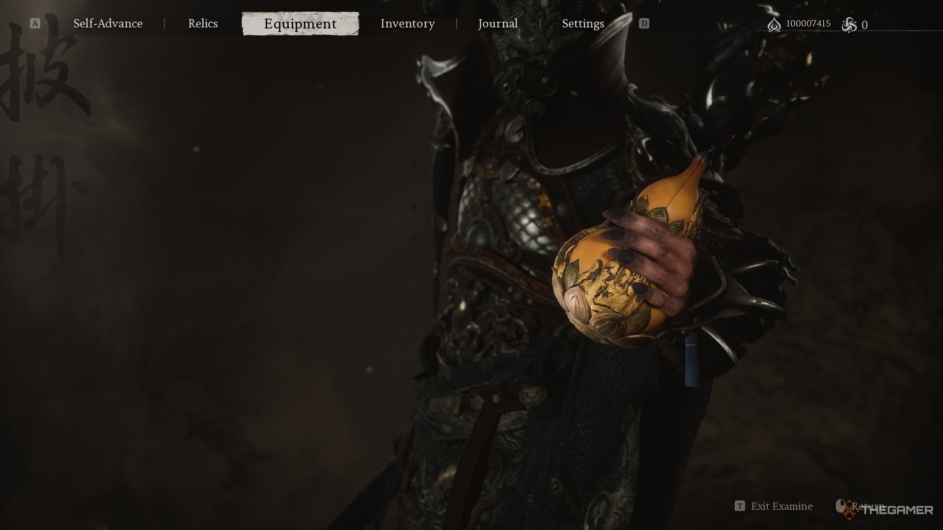 The Destined One holding the Immortal Blessing Gourd in Black Myth: Wukong. 