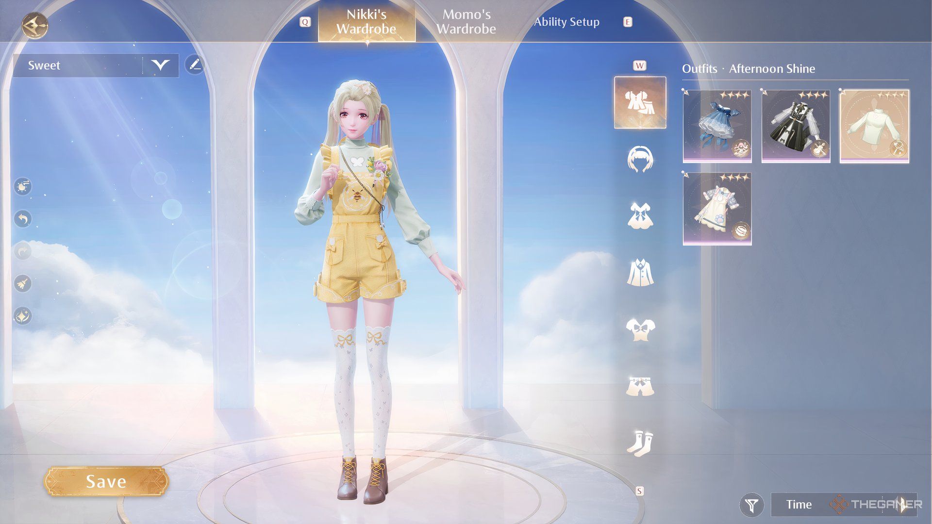 Infinity Nikki Afternoon Sunshine outfit from the front.