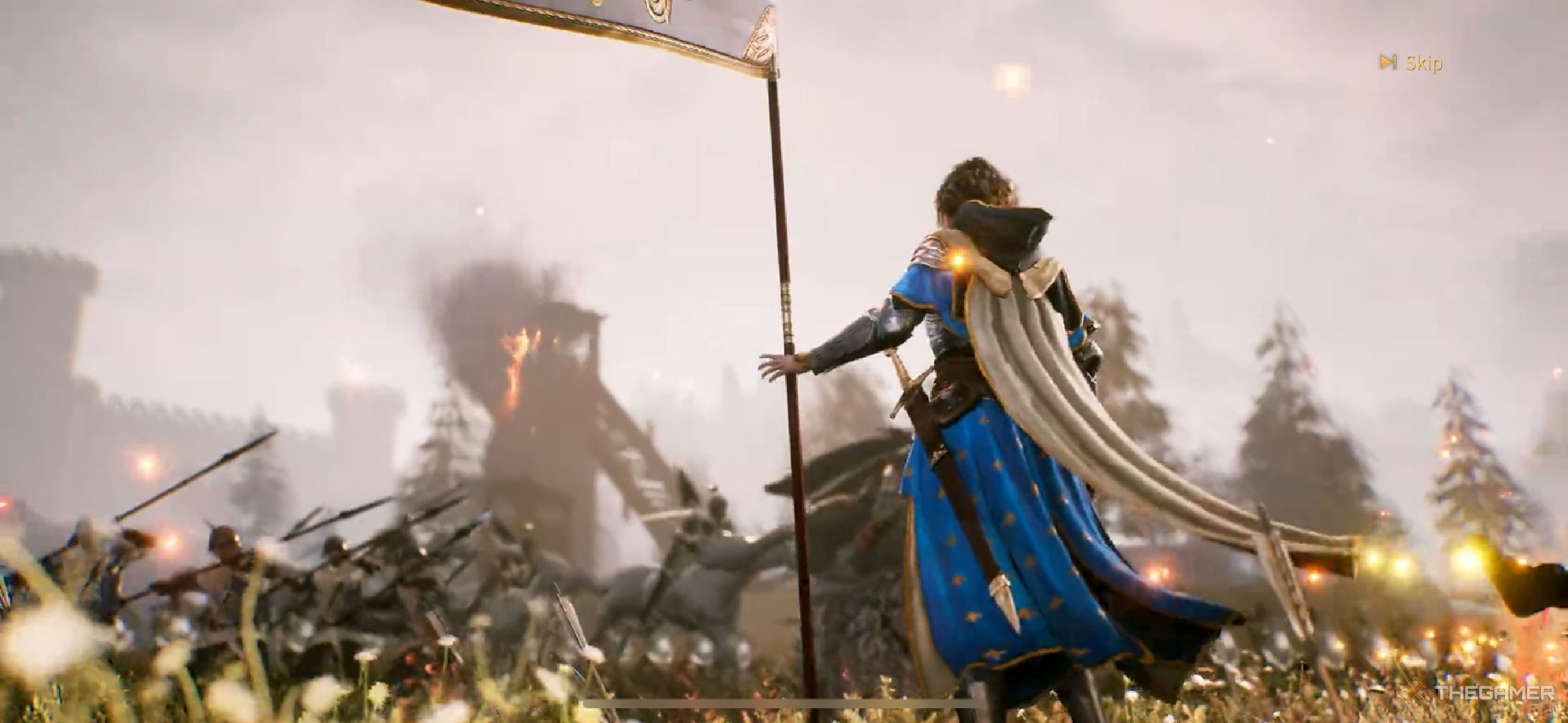 Joan of Arc facing foes in Age of Empires Mobile.