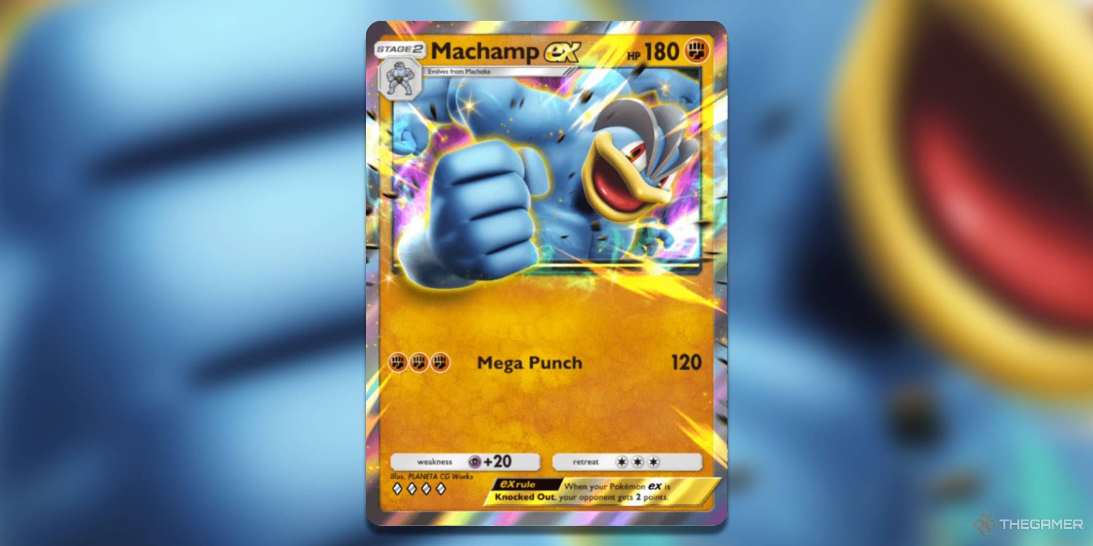 The Machamp ex card from Genetic Apex.