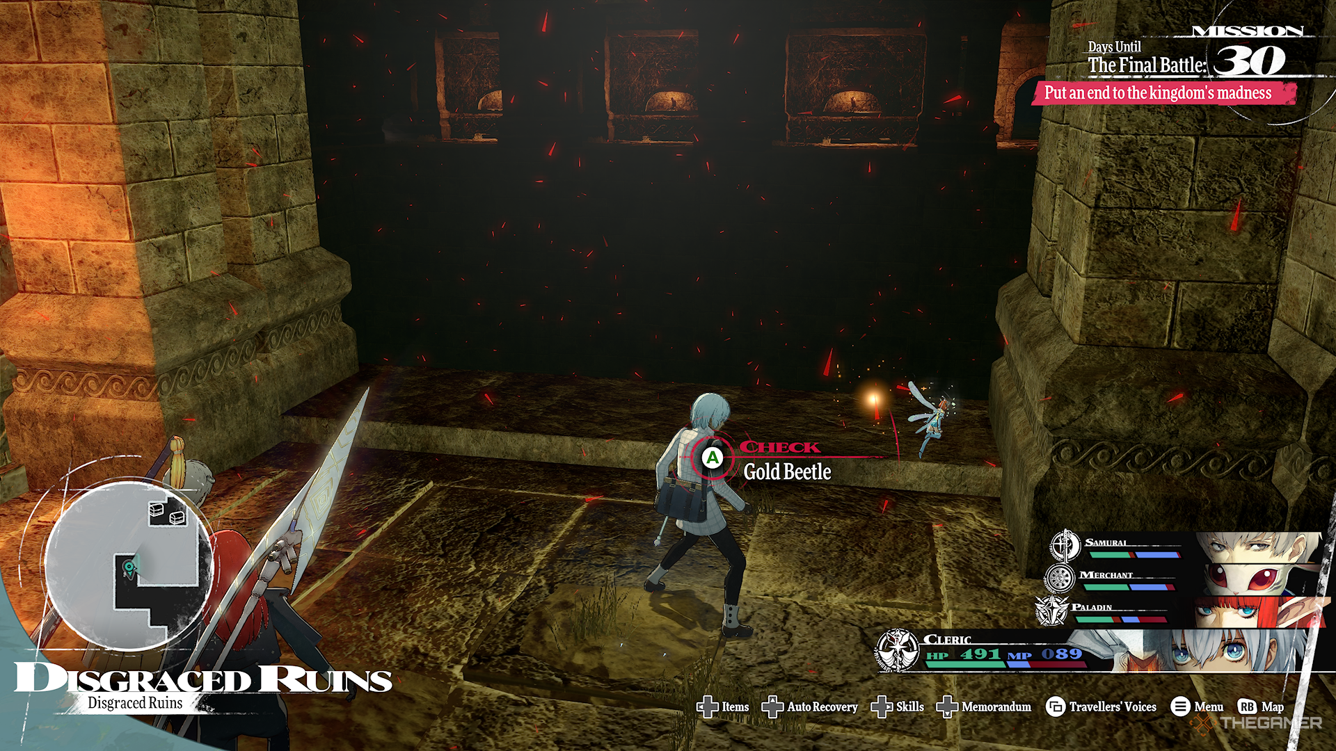 Finding a Gold Beetle at Disgraced Ruins in Metaphor: ReFantazio.