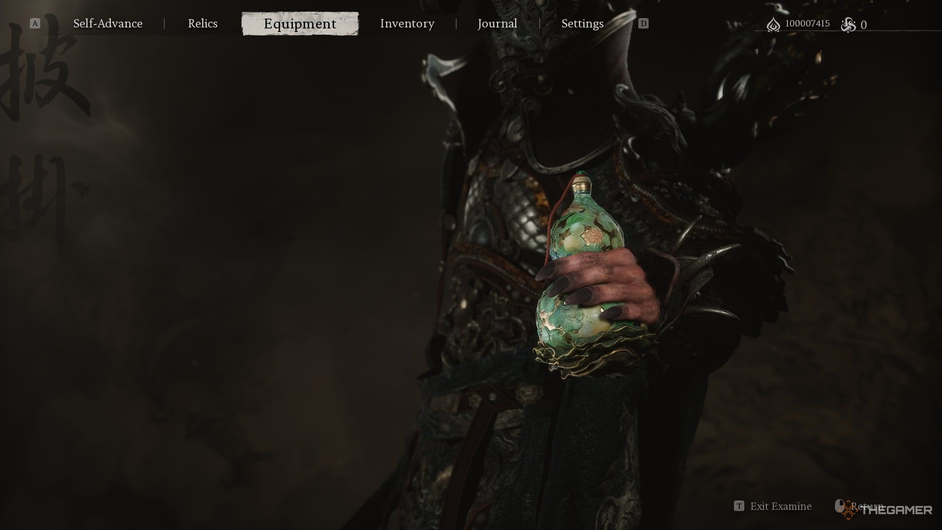 The Destined One holding the Multi-Glazed Gourd in Black Myth: Wukong. 