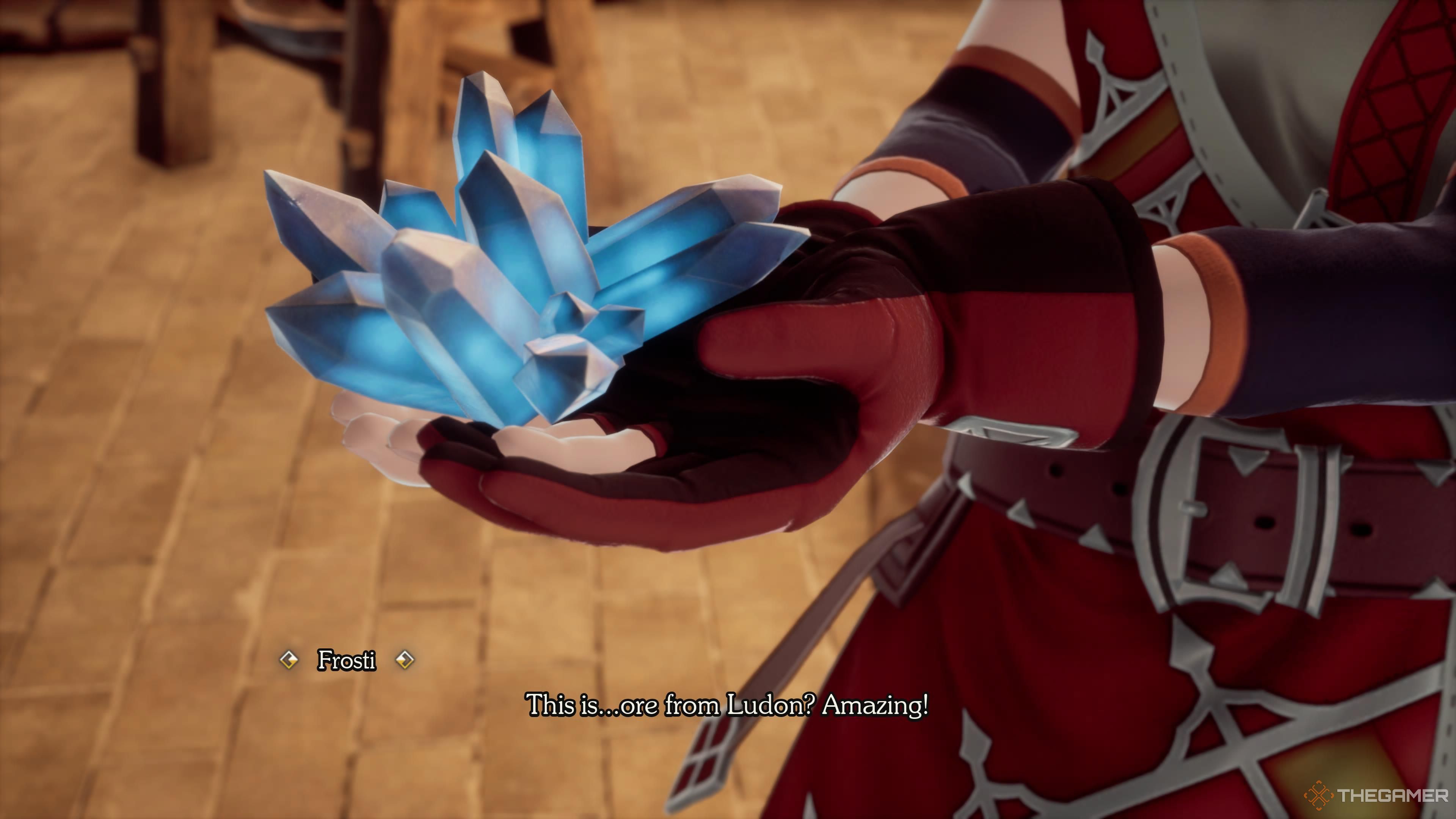 Frosti Fabri holds a chunk of rare Ludon Ore in Romancing Saga 2: Revenge of the Seven.