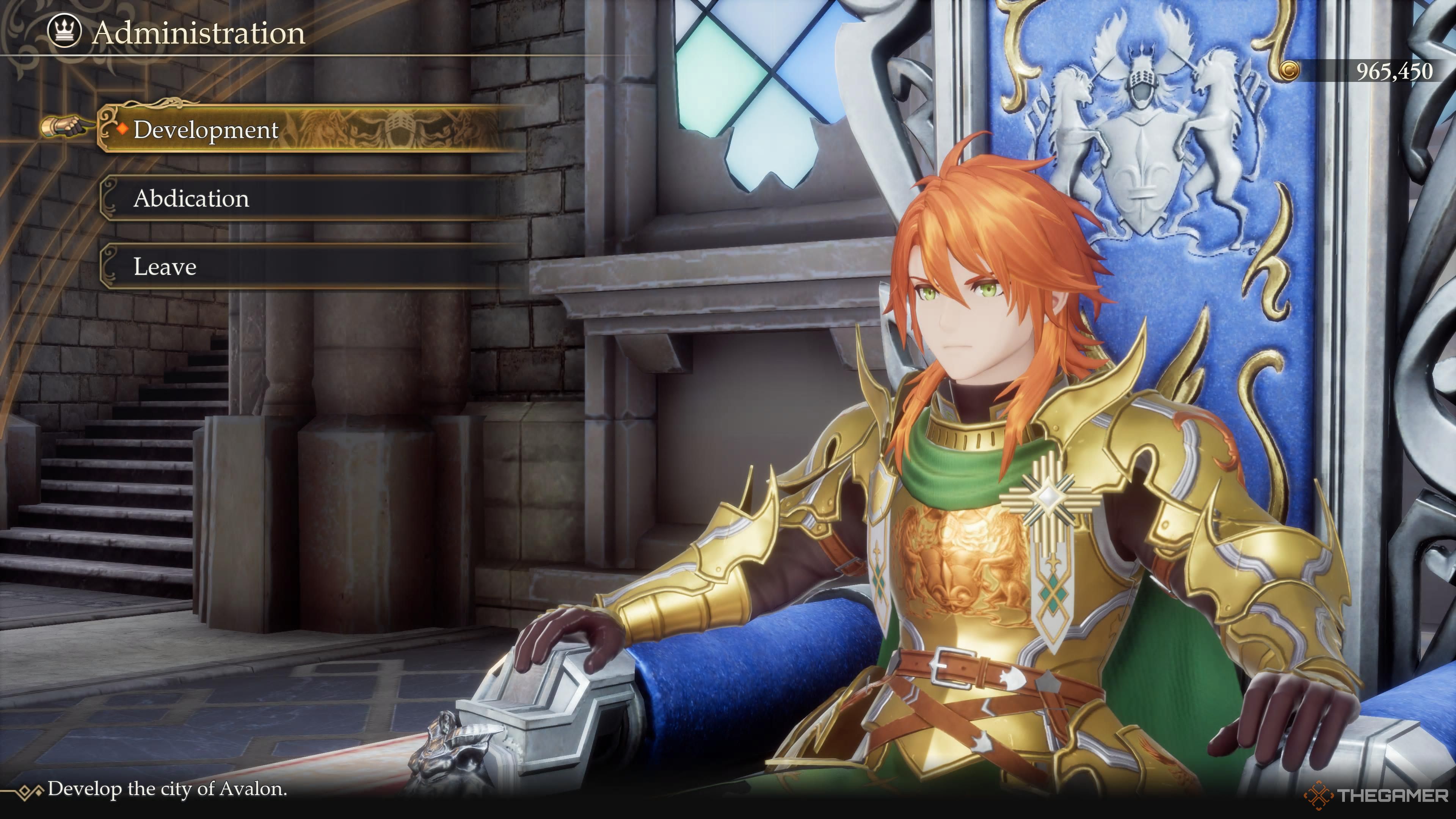 Gerard seated on the throne in Avalon Castle in Romancing Saga 2: Revenge of the Seven.