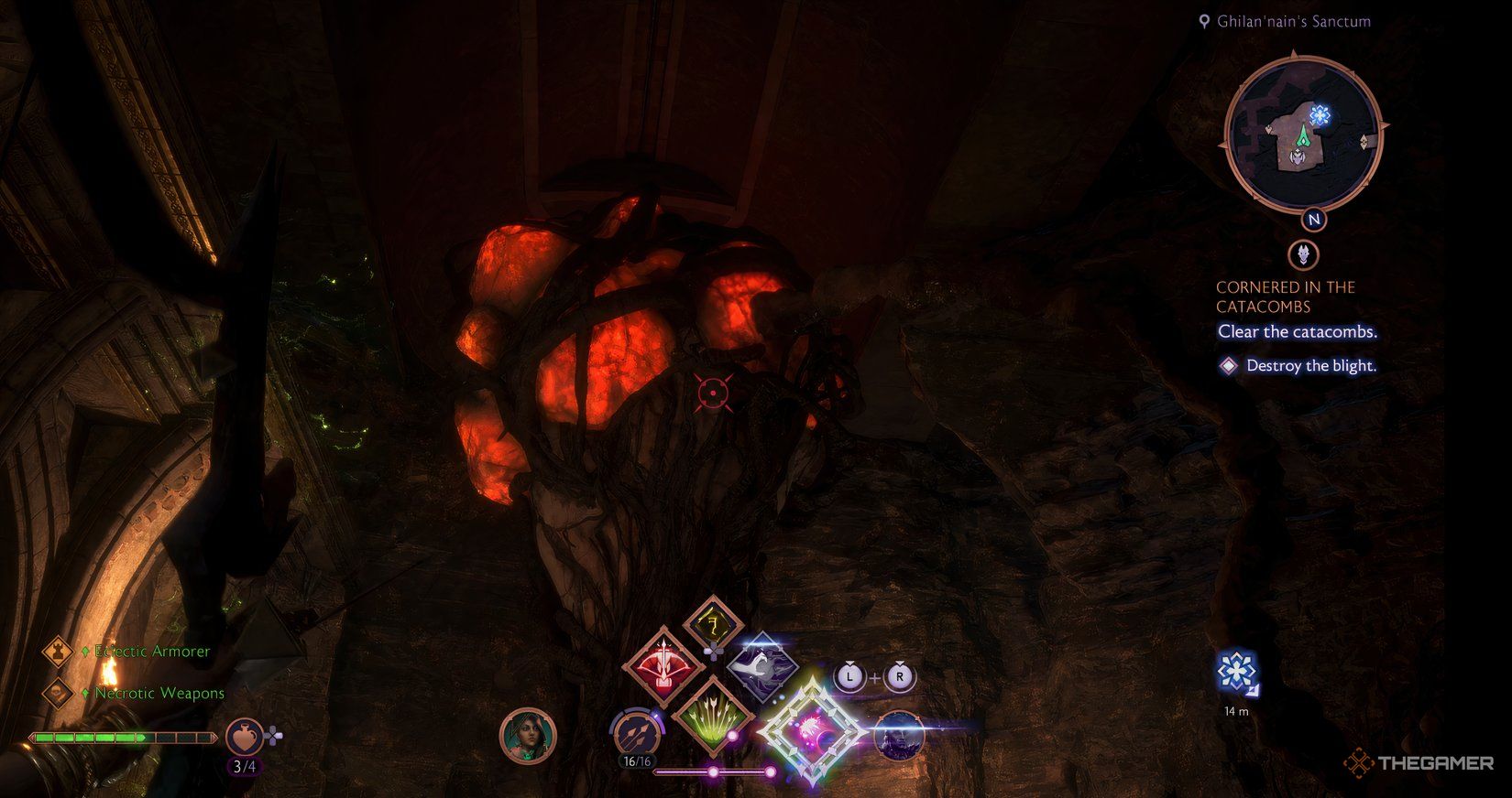 Tree-like Blight in the catacombs in Dragon Age The Veilguard