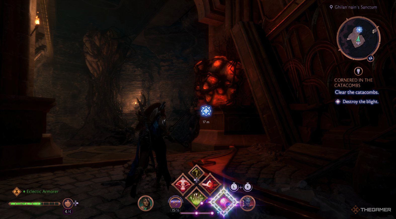 Blight on pillar in the catacombs in Dragon Age The Veilguard