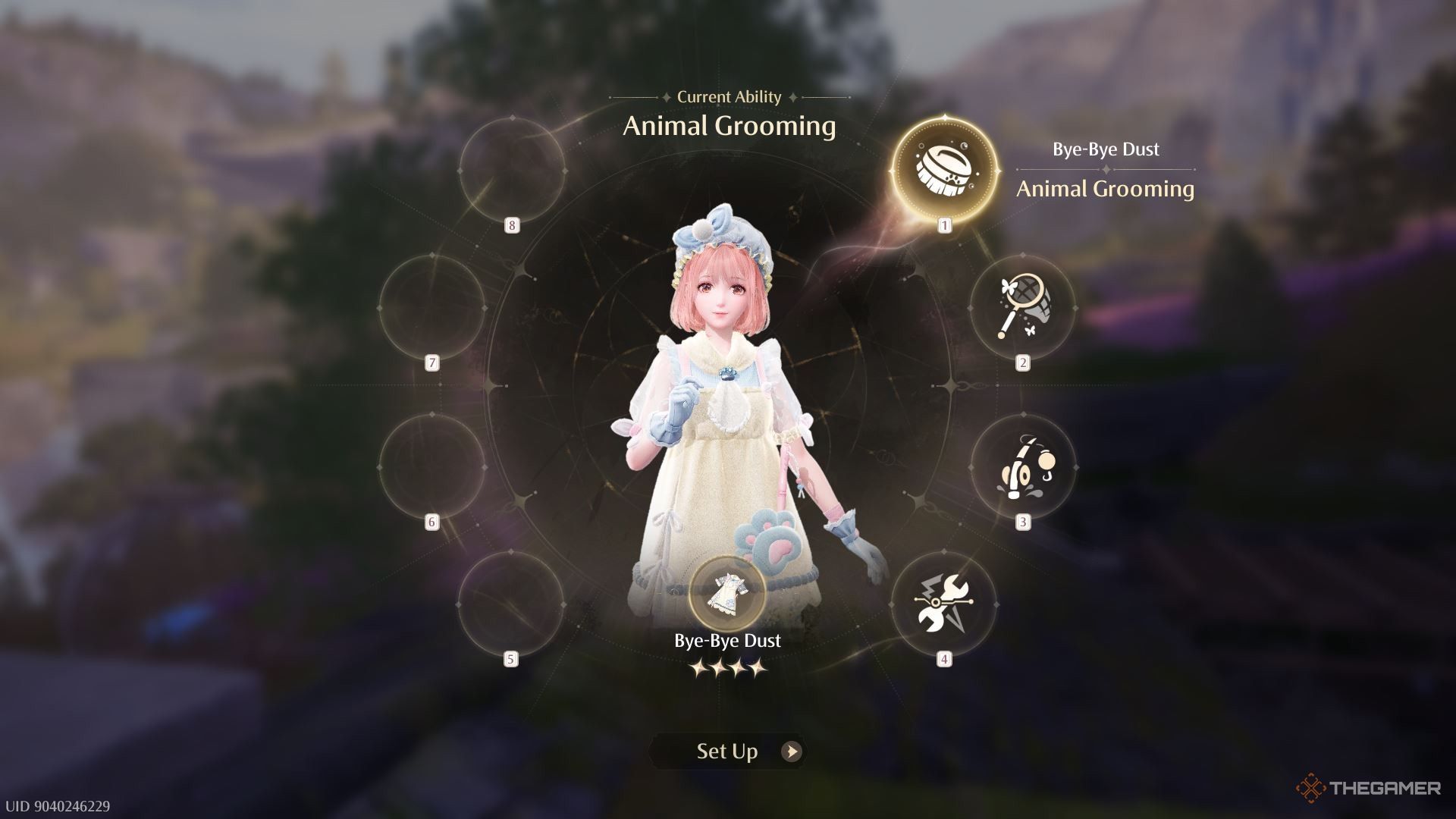 Selecting the Animal Grooming outfit in the ability selection screen in Infinity Nikki.