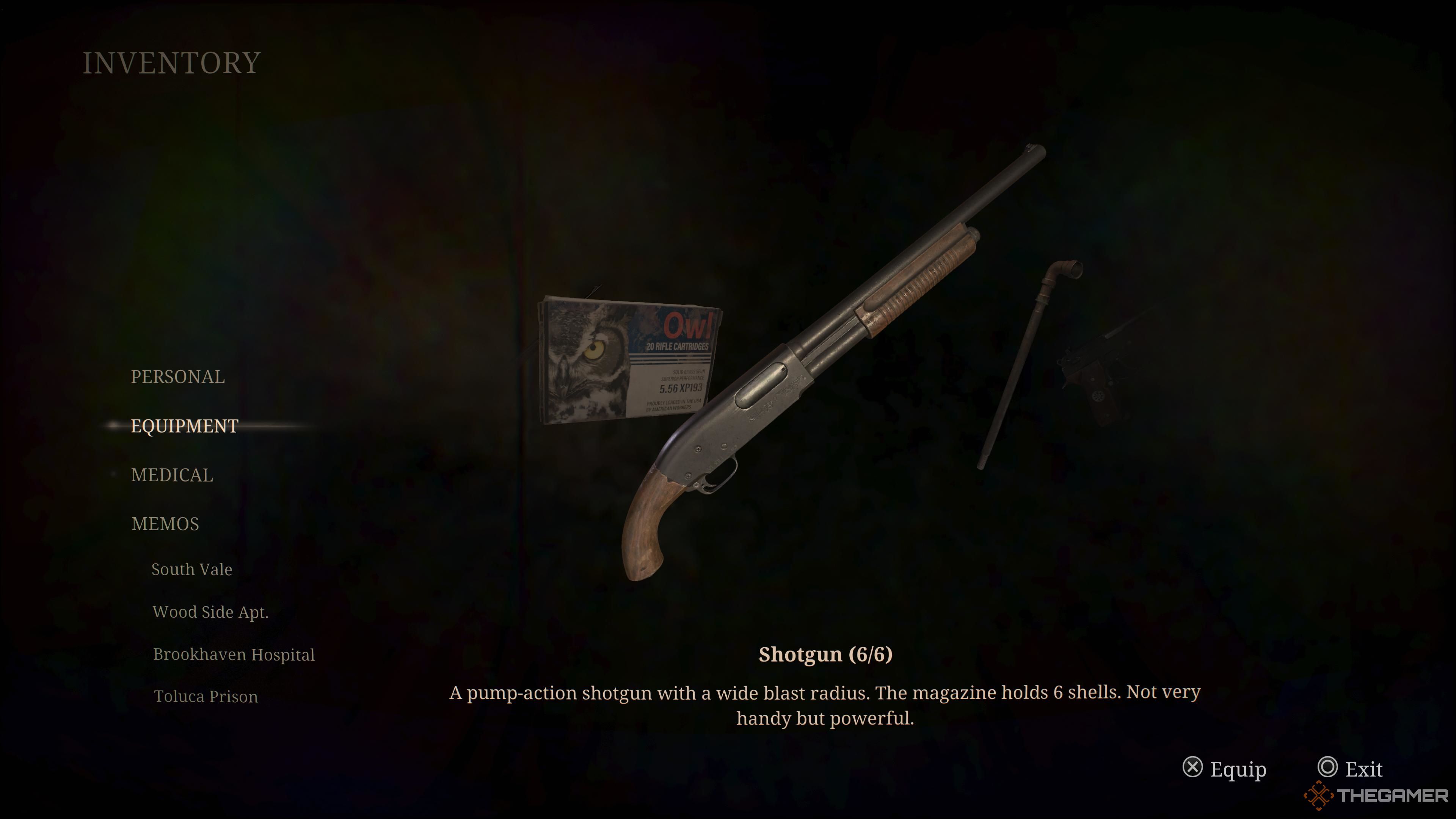 Silent Hill 2. Swapping to the shotgun.
