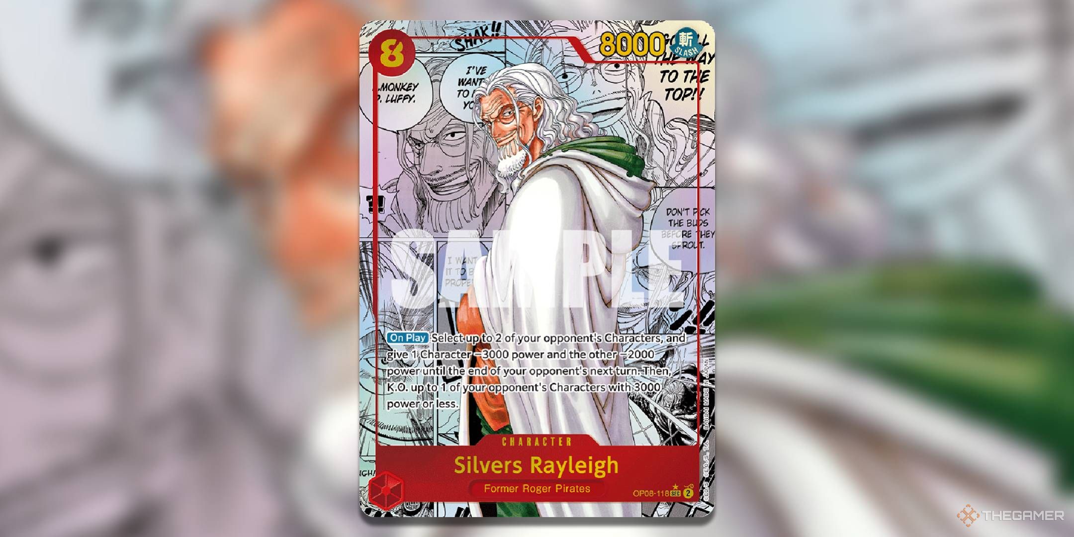 Silvers Rayleigh manga rare from OP08 Two Legends.