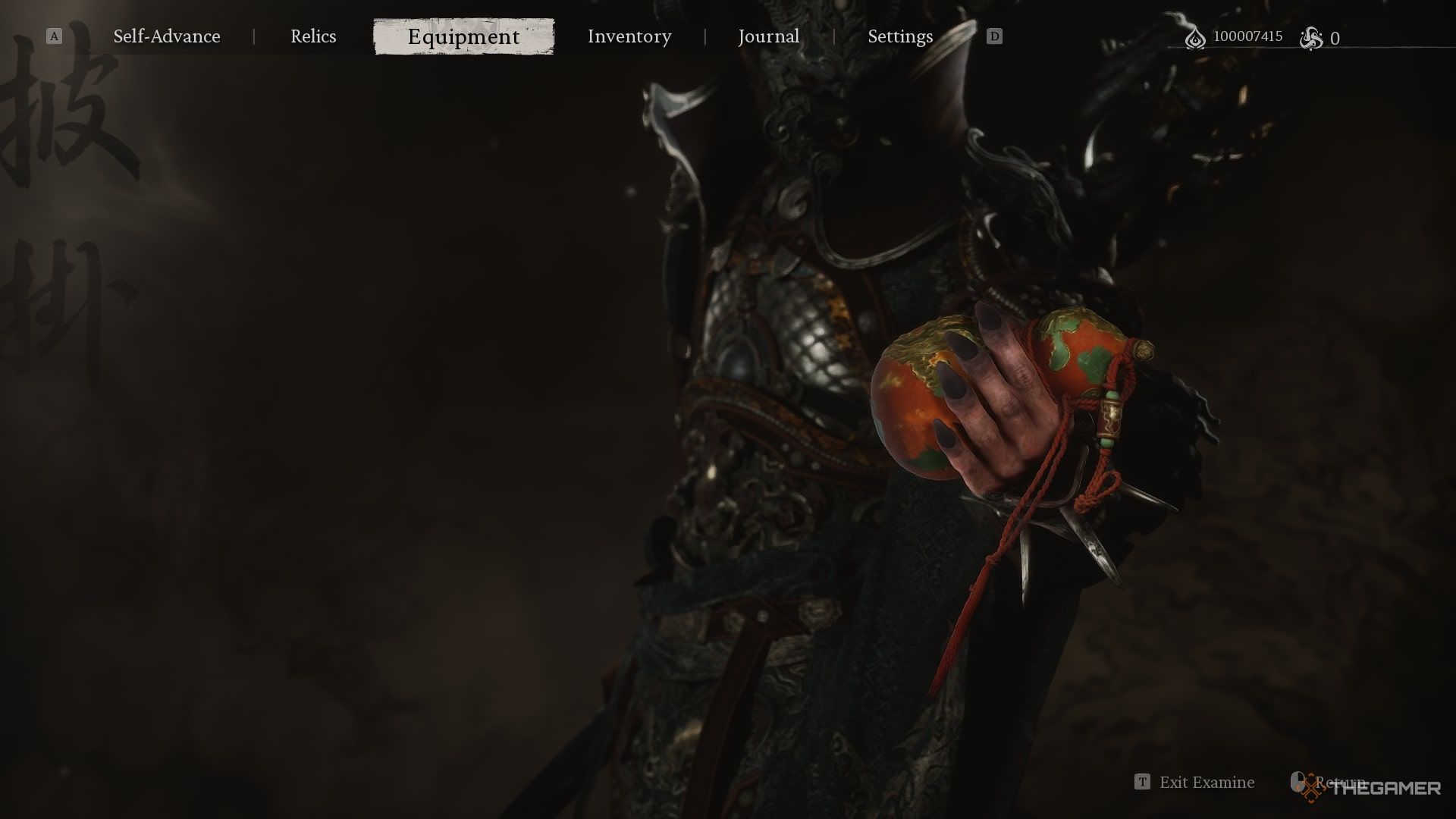 The Destined One holding the Stained Jade Gourd in Black Myth: Wukong. 