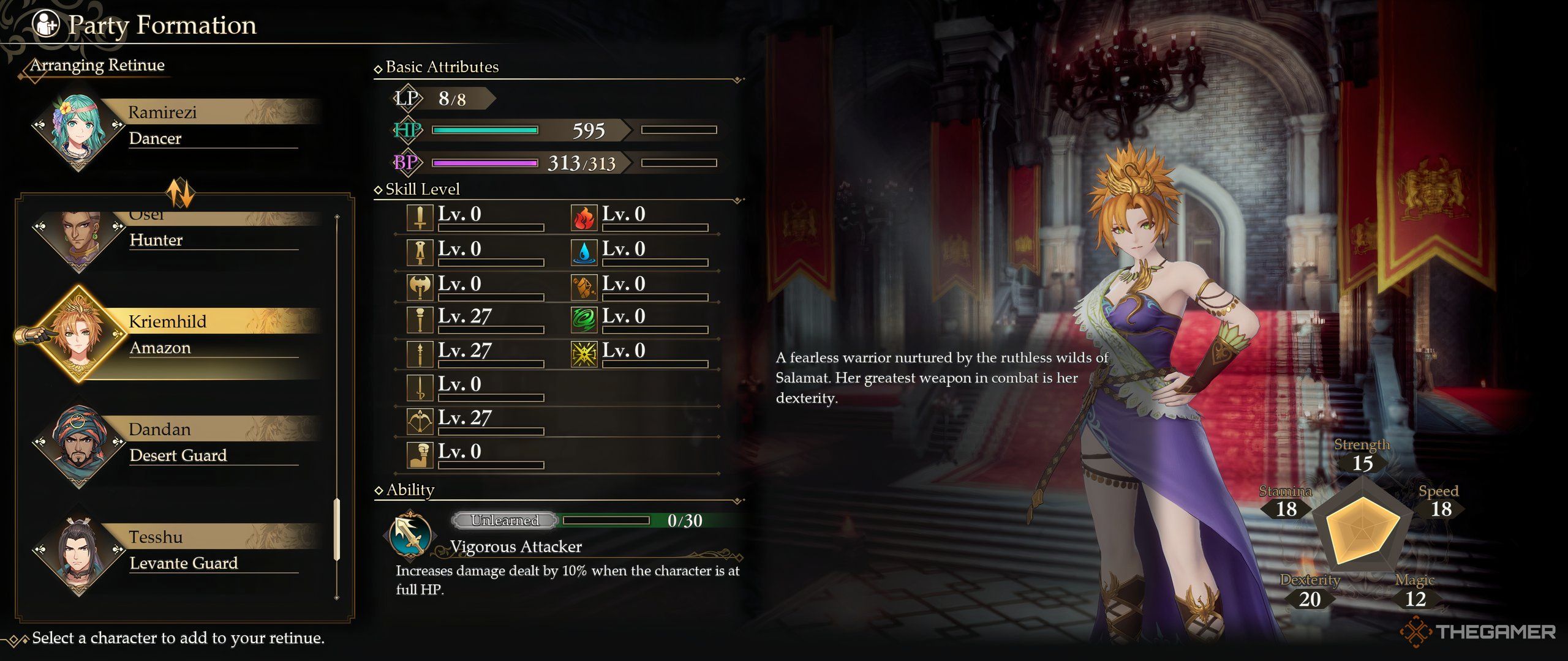 The Amazon class after recruitment in Romancing Saga 2.